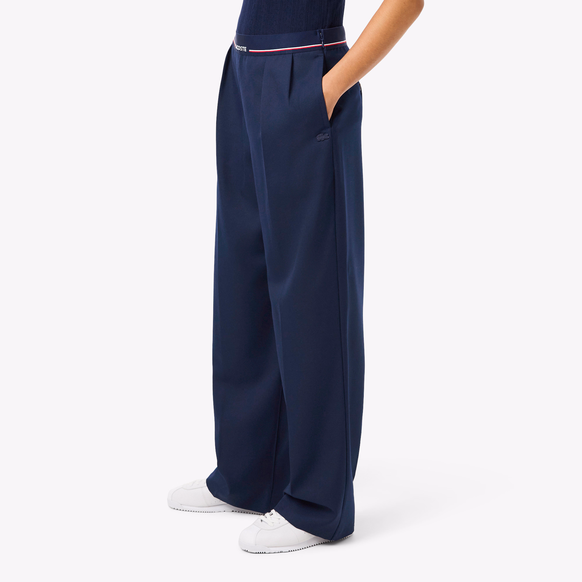 Women's Oversized Wool Blend Pleated Pants