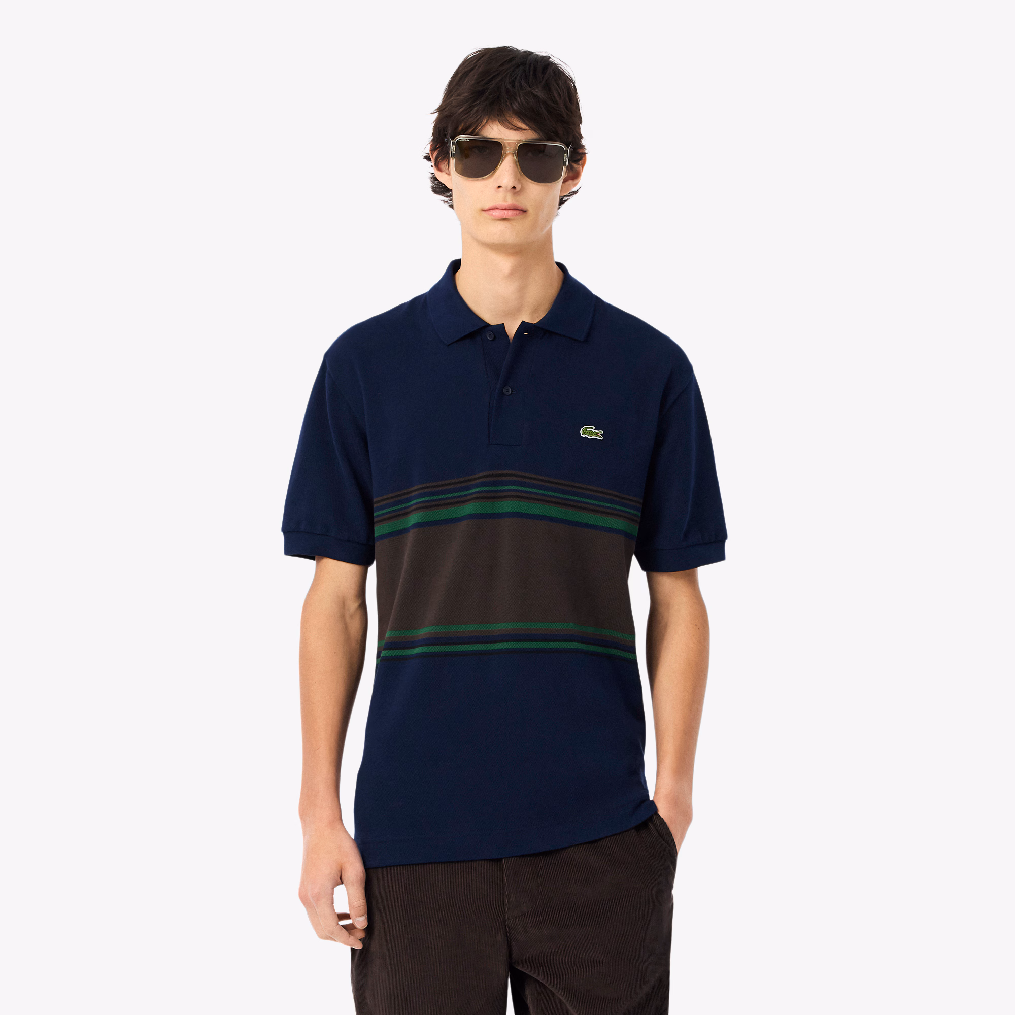 Men's Made In France Classic Fit Striped Polo