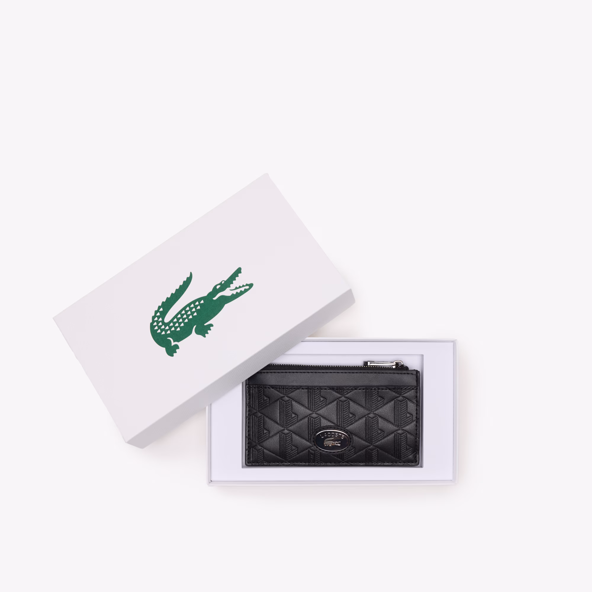 Monogram Leather Zip Card Holder