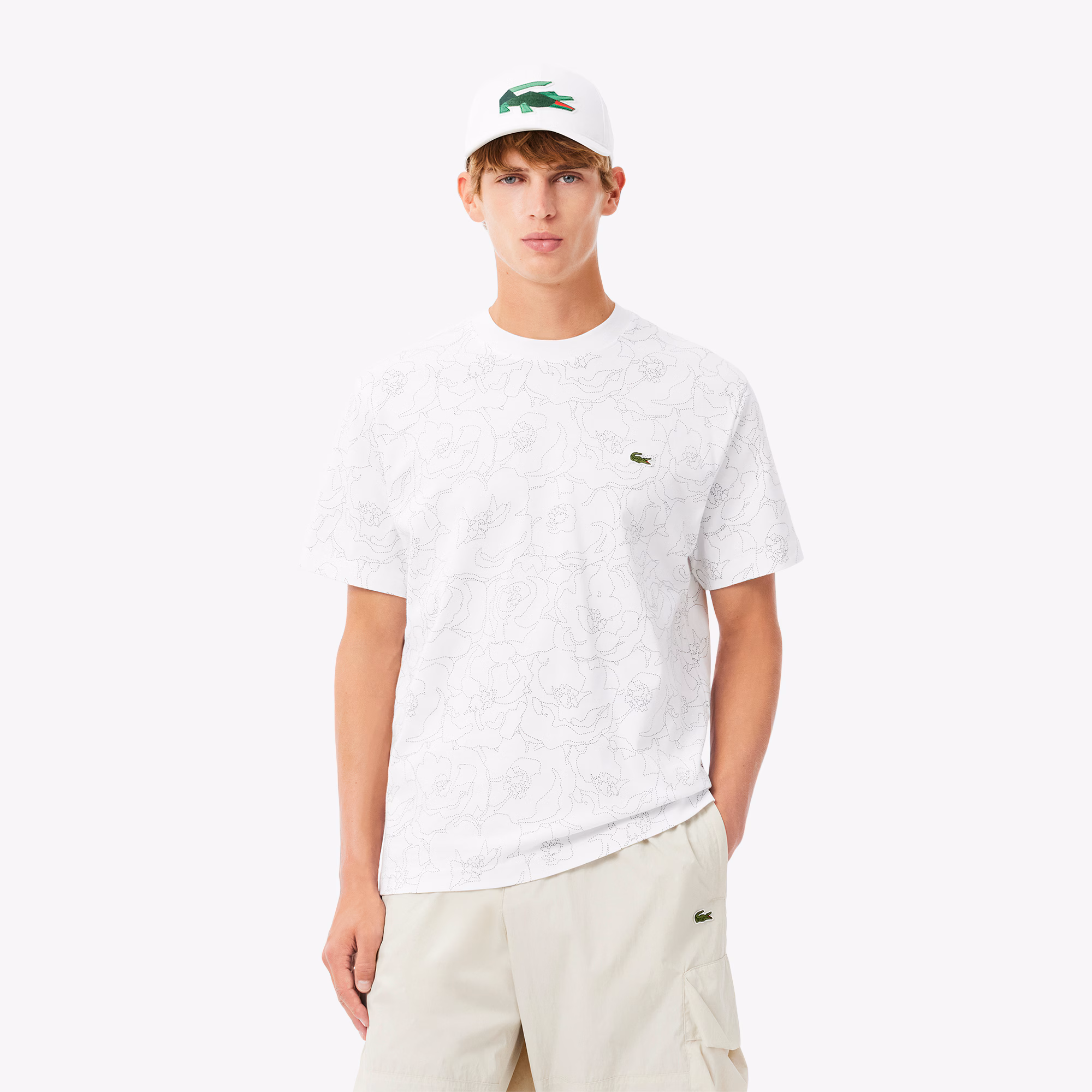 Men's Heavy Cotton Flower Print T-Shirt