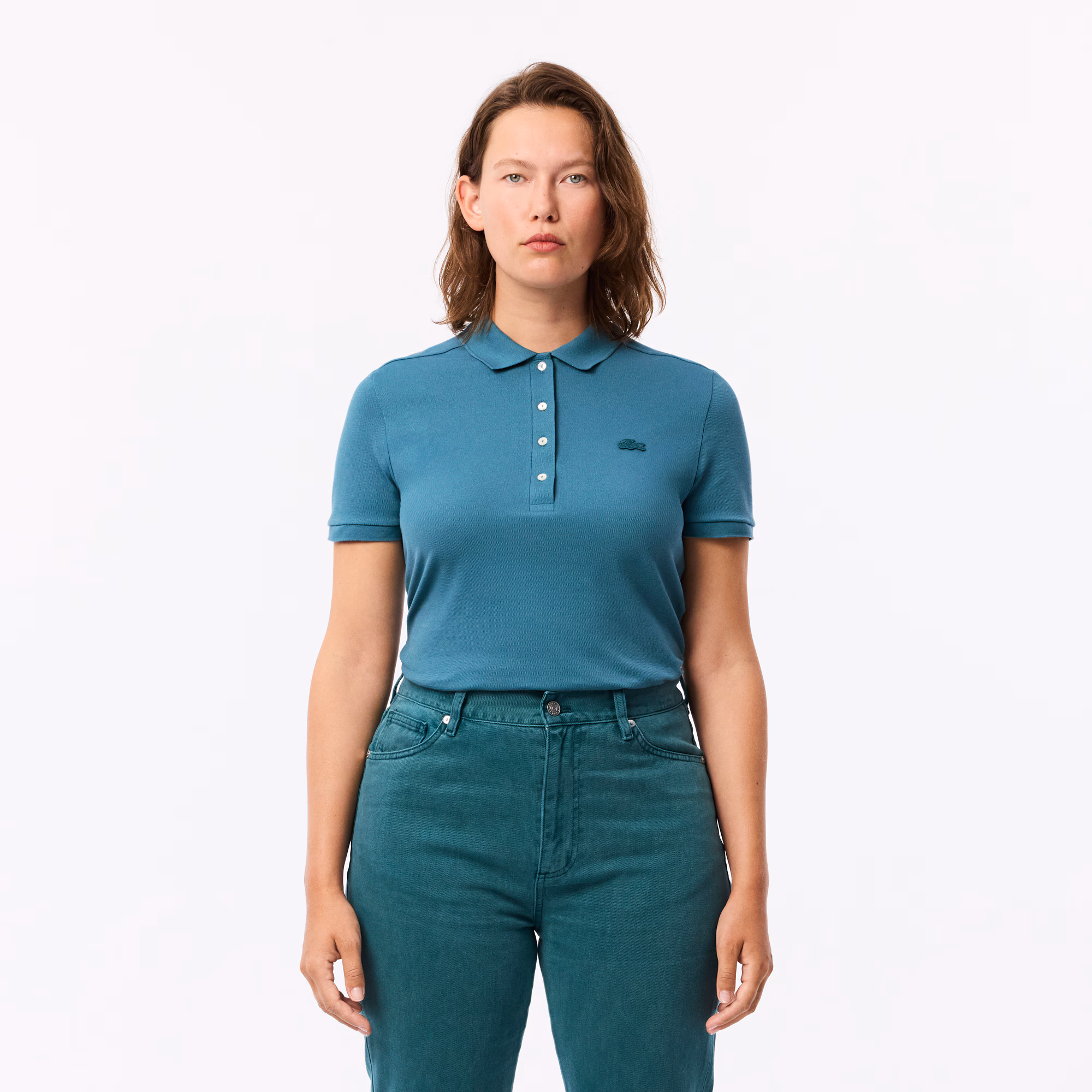 Women's L.12.D Slim Fit Stretch Mini Piqué Polo