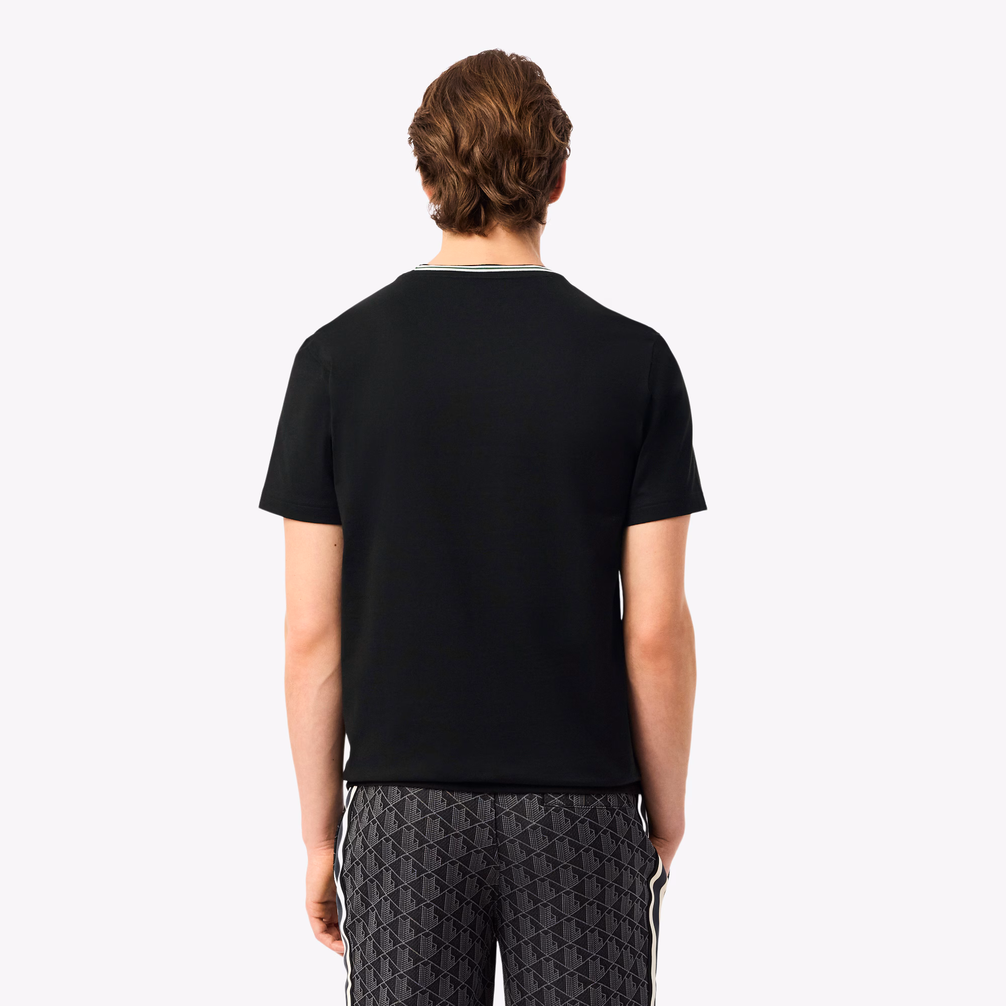 Men's Regular Fit Ribbed Collar Cotton T-Shirt