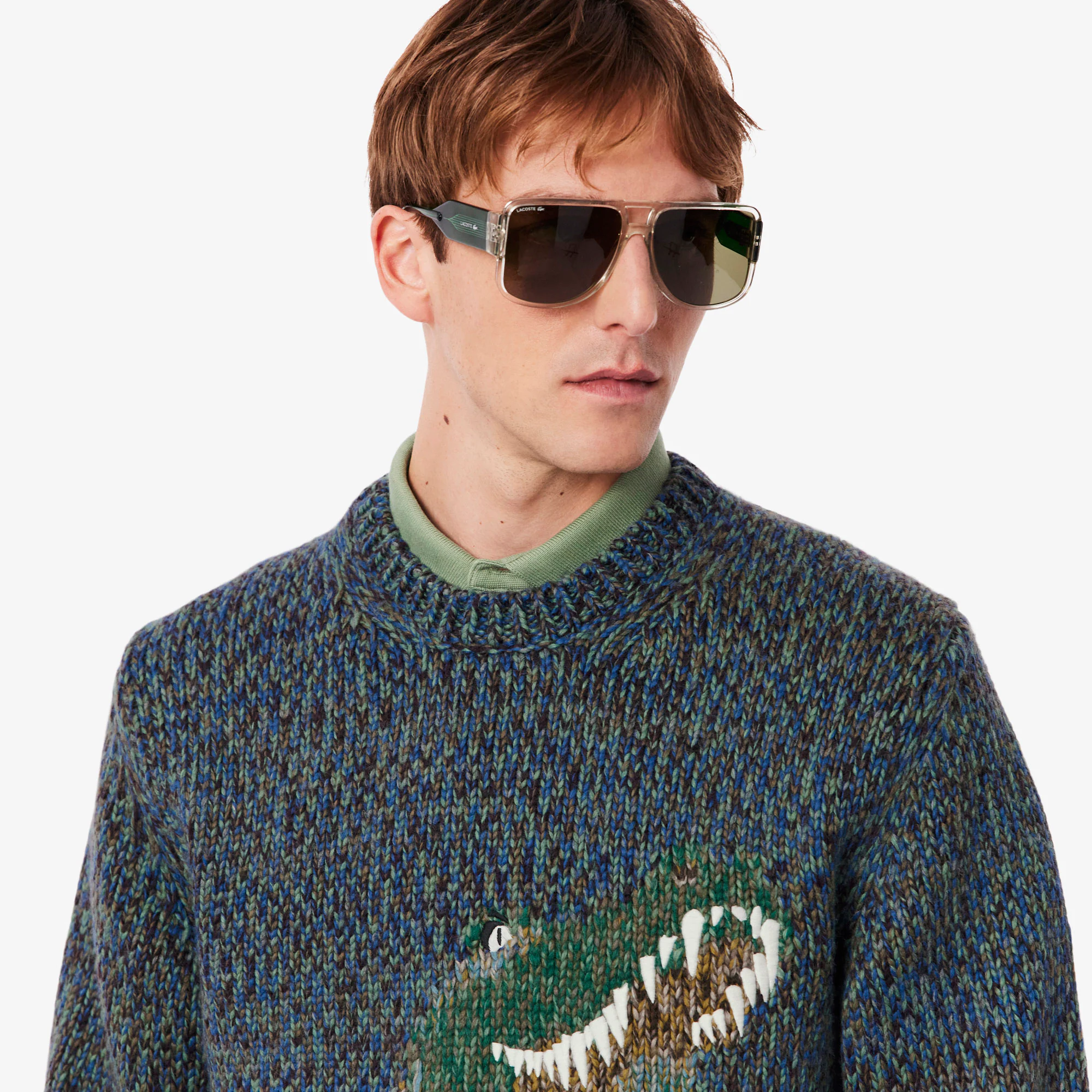 Men's Knit Intarsia Crocodile Sweater