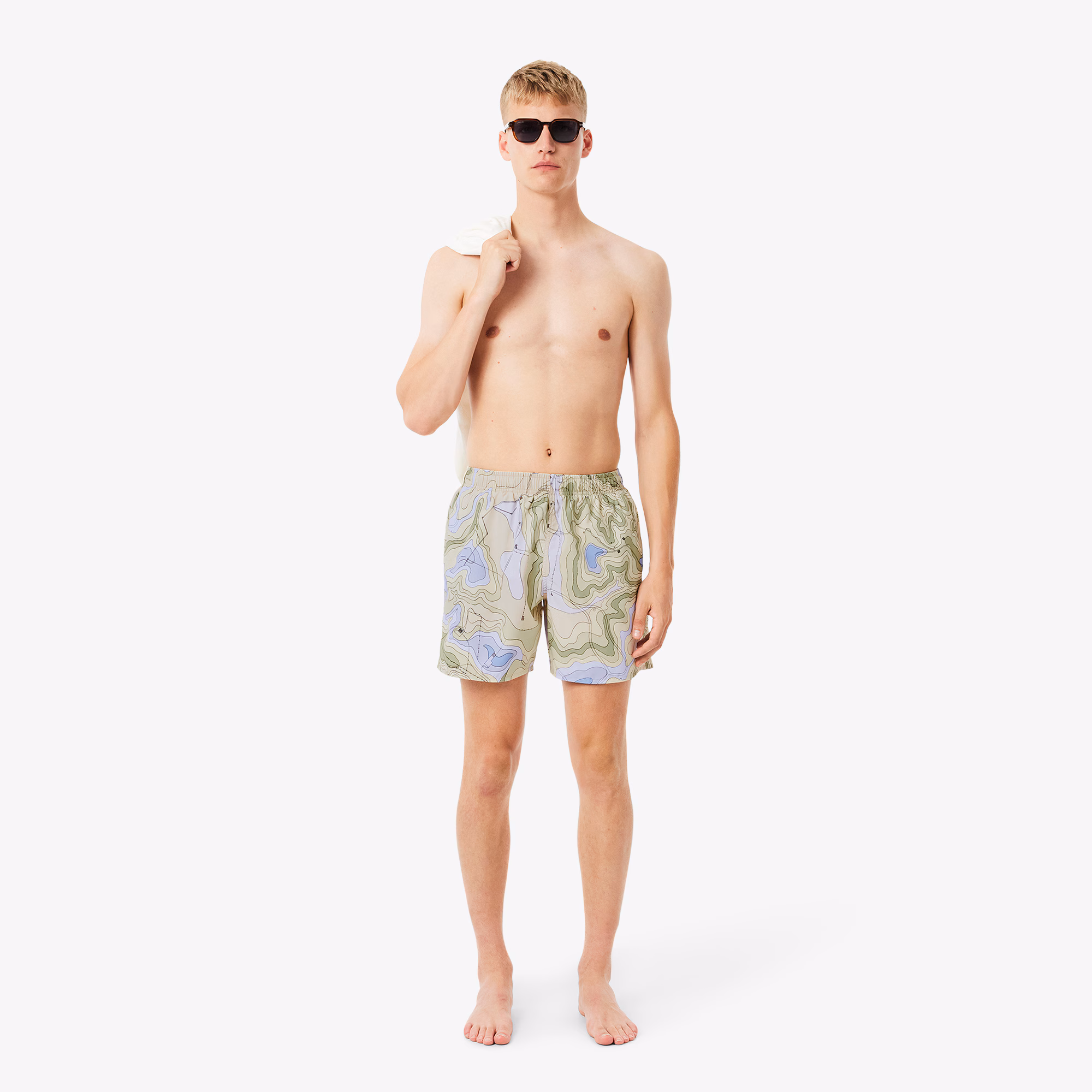 Men's Mid-Length Print Swim Trunks