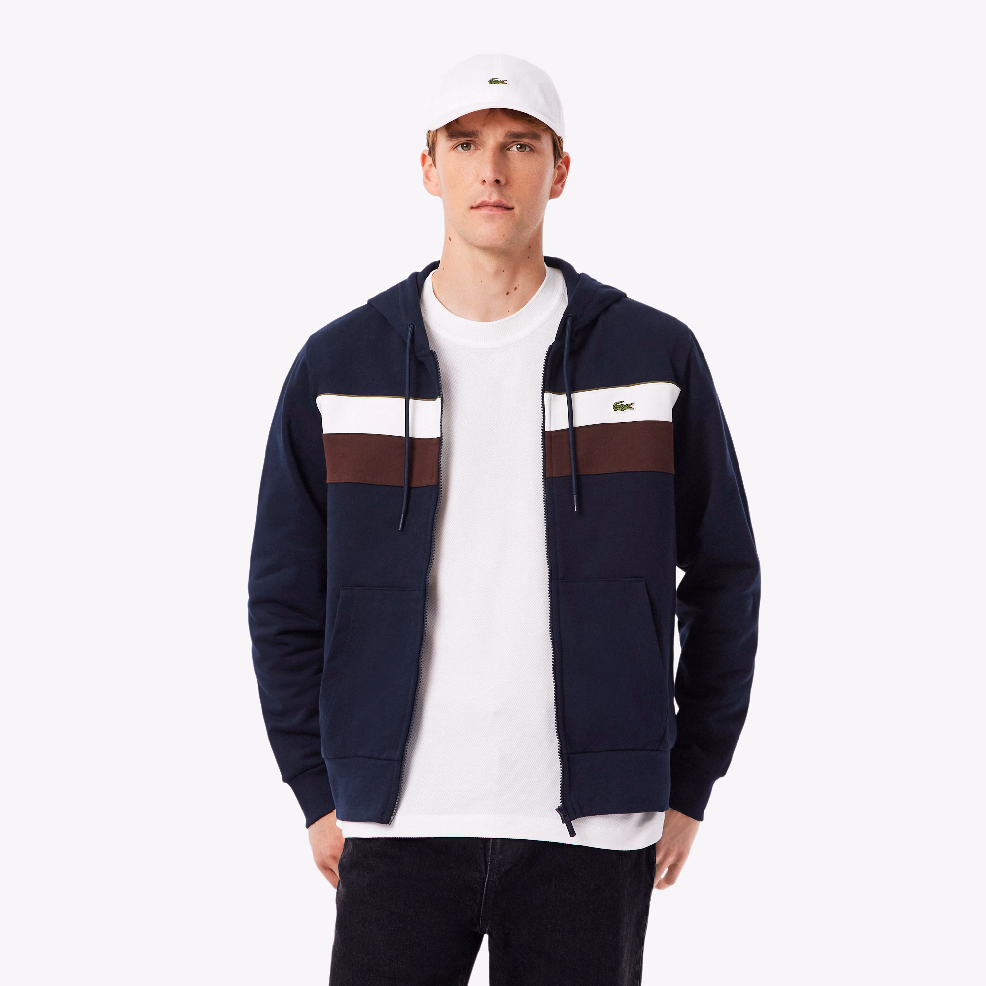 Men's Zip-Up Colorblock Hoodie