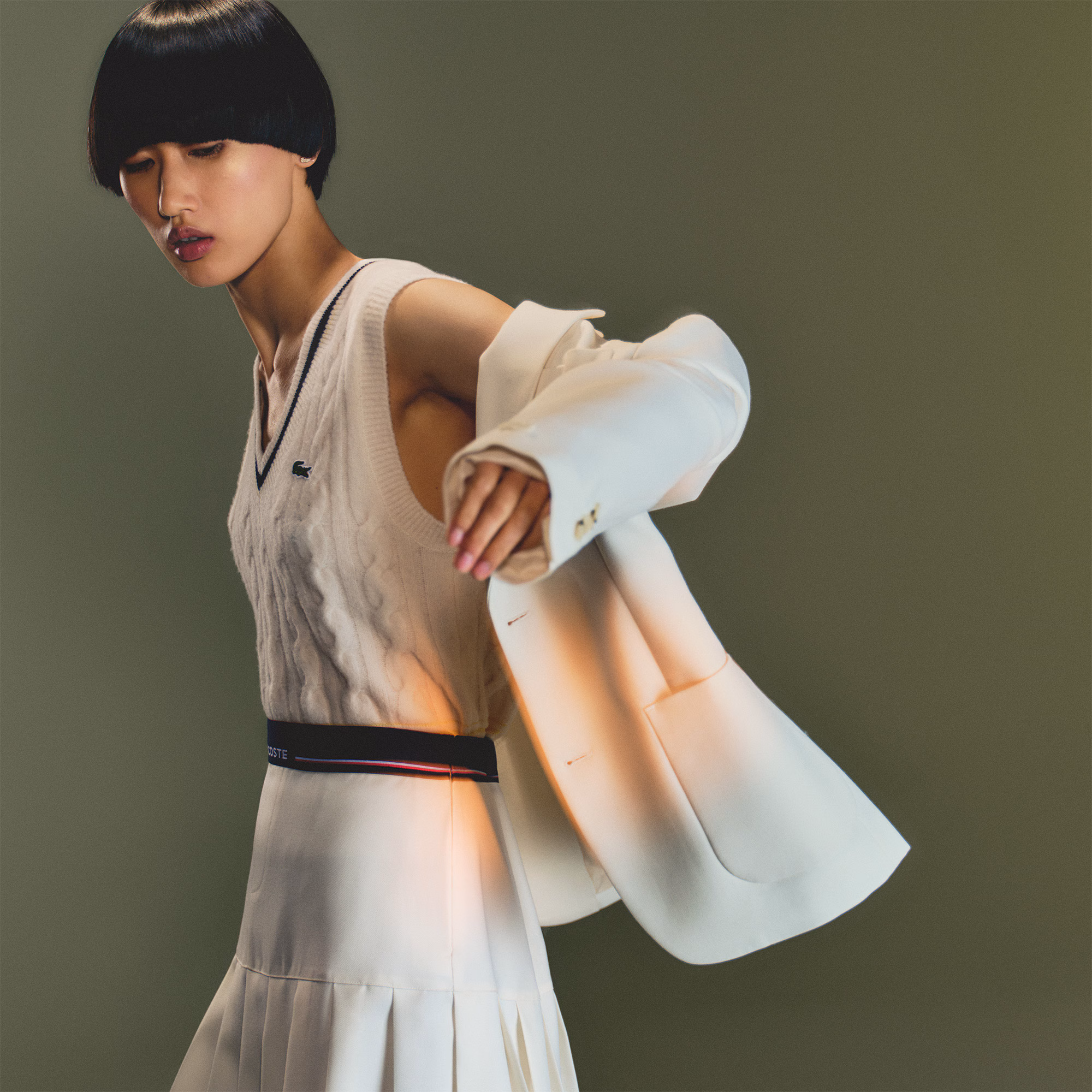 Women's Cable Knit Wool Sweater Vest