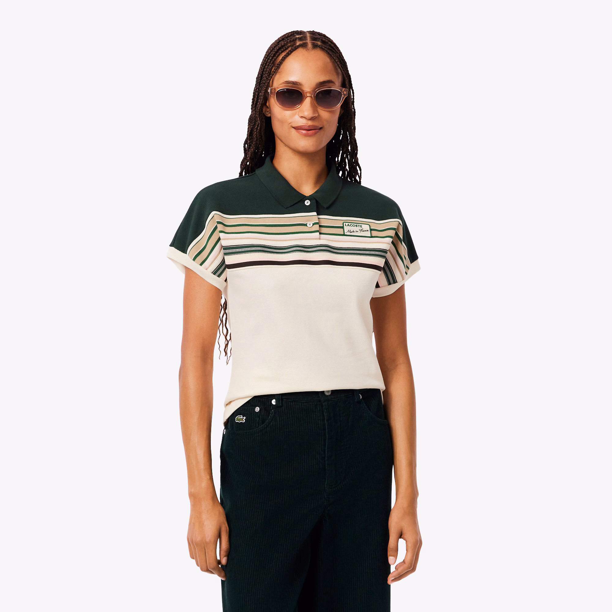 Women's Made In France Slim Fit Striped Polo