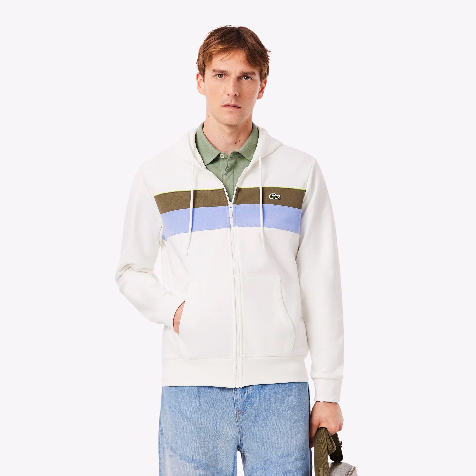 Men's Zip-Up Colorblock Hoodie