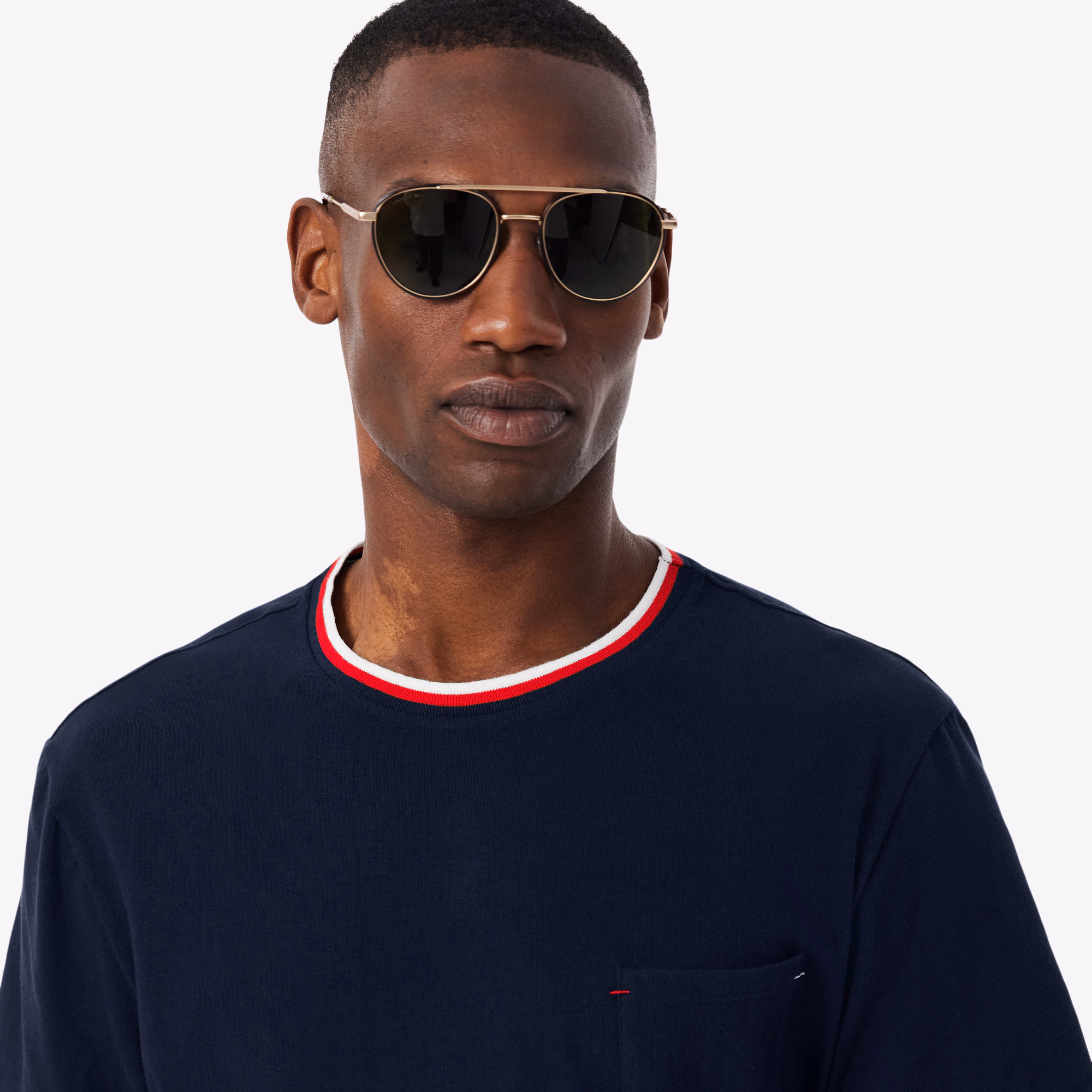 Men's Contrast Neck Pajama Top