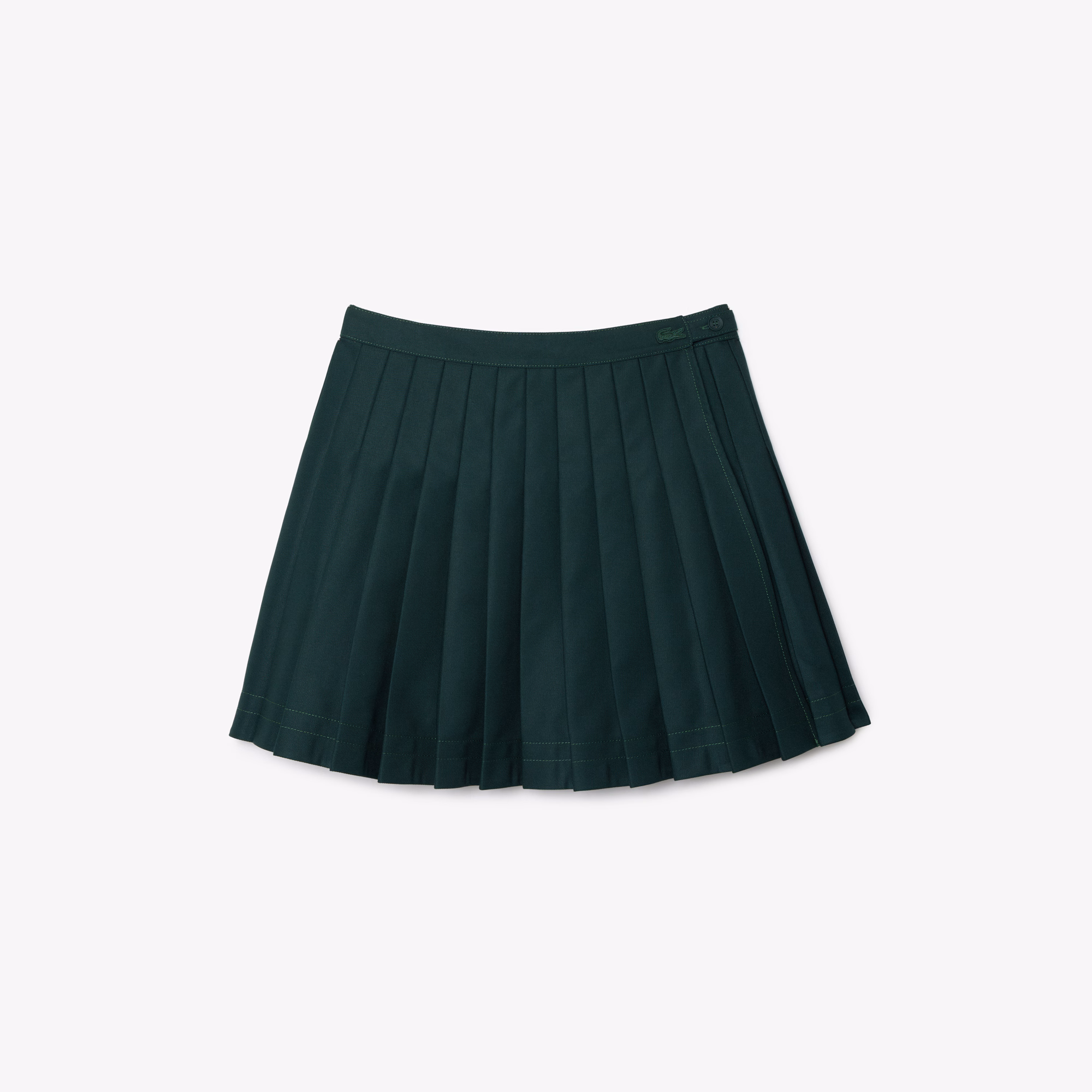 Women's Contrast Topstitched Pleated Skirt