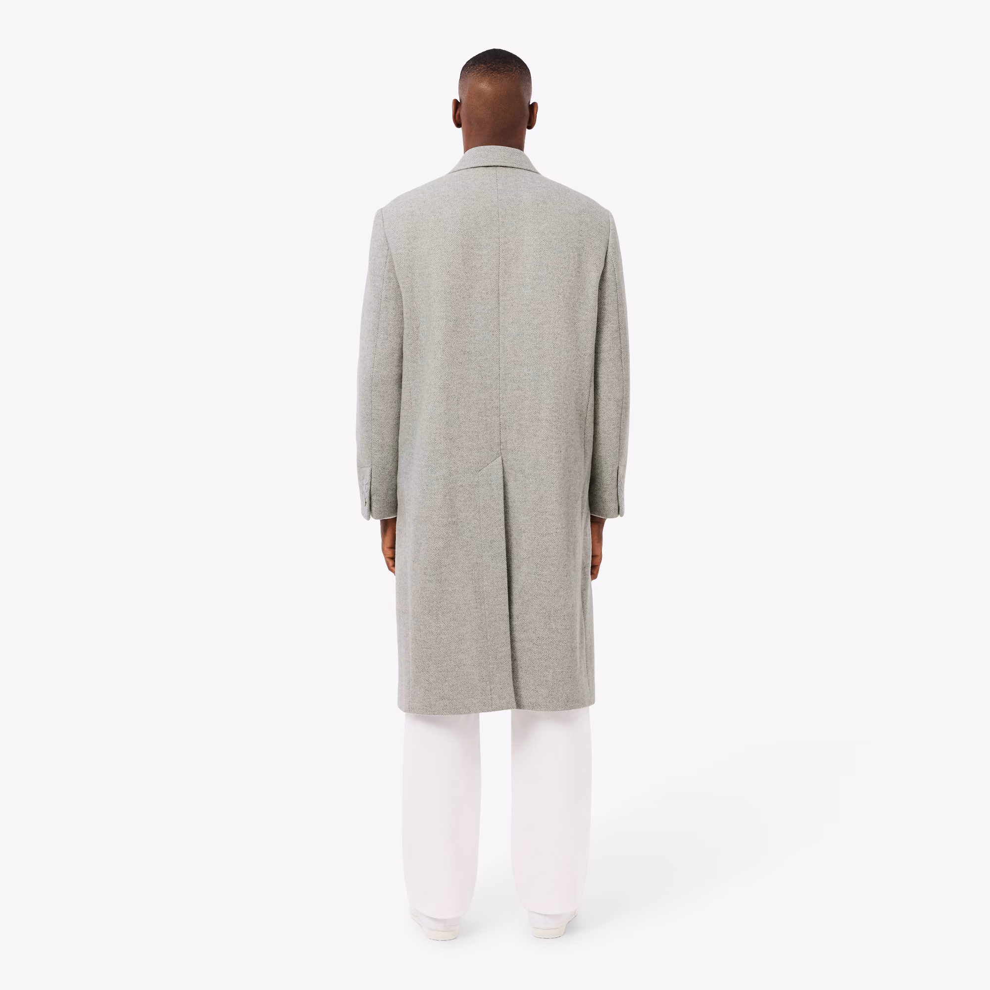 Men's Double-Breasted Chevron Wool Coat