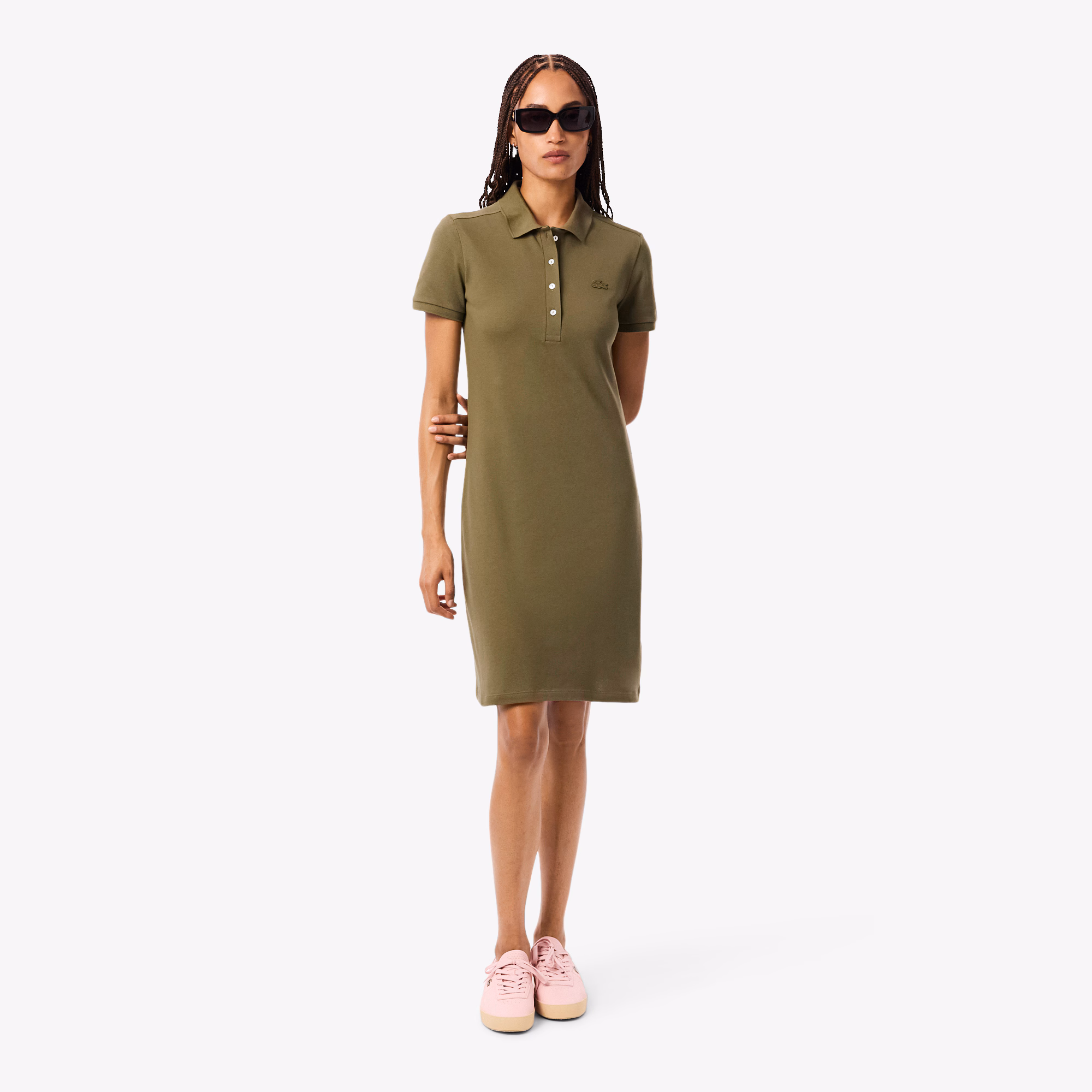 Women's Slim Fit Stretch Mini Piqué Polo Dress