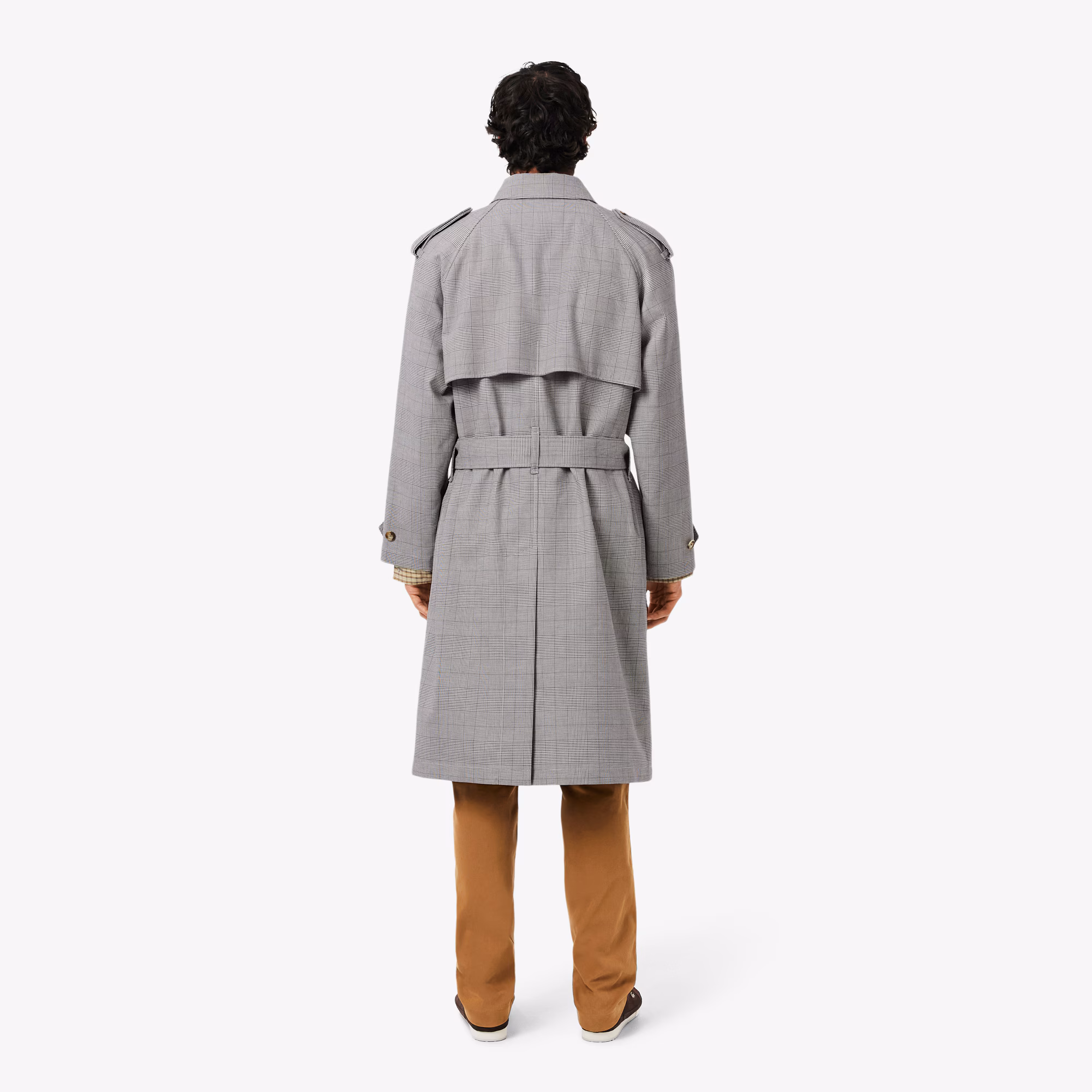 Men's Water-Repellent Plaid Trench Coat