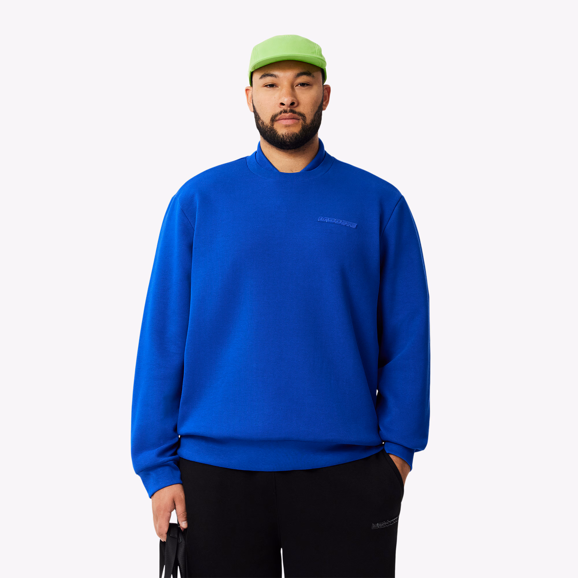 Men's Piqué Badge Accent Sweatshirt