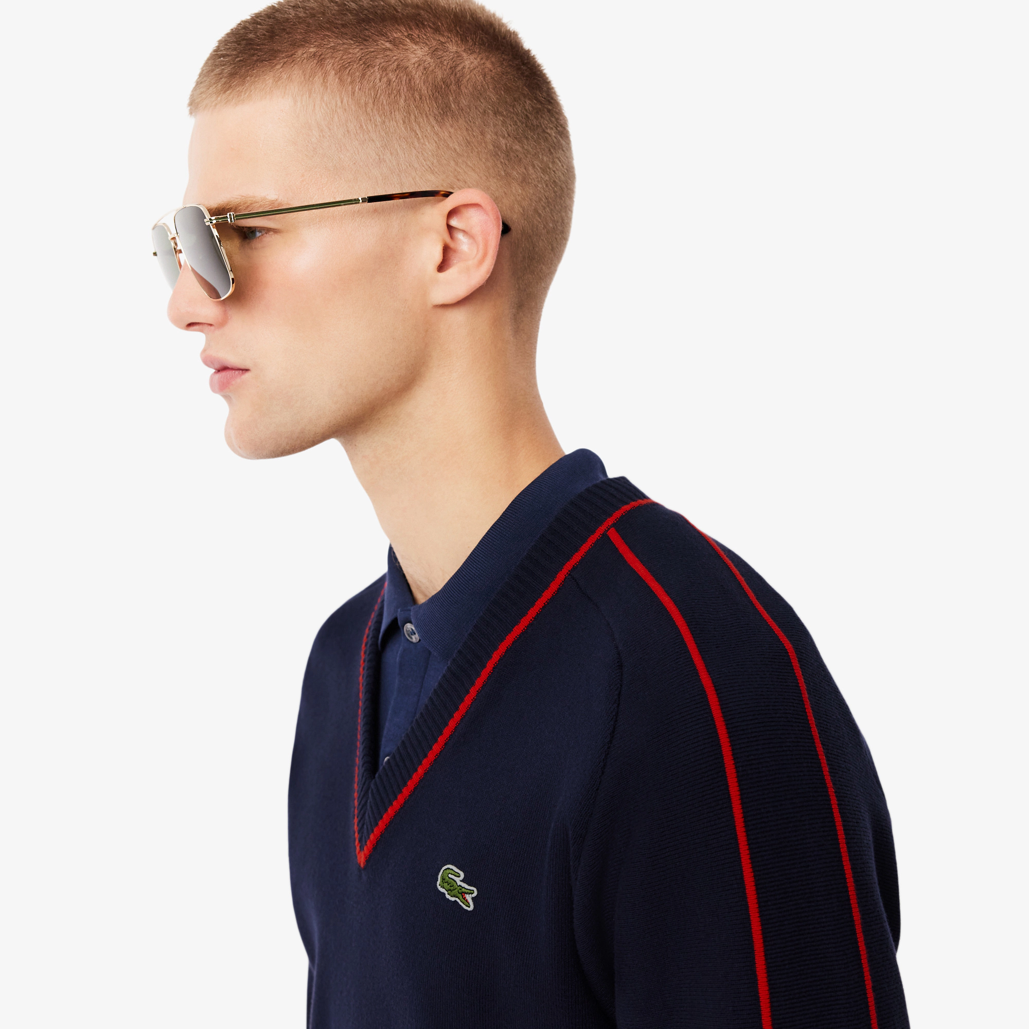 Men's Archive Edition Striped V-Neck Sweater