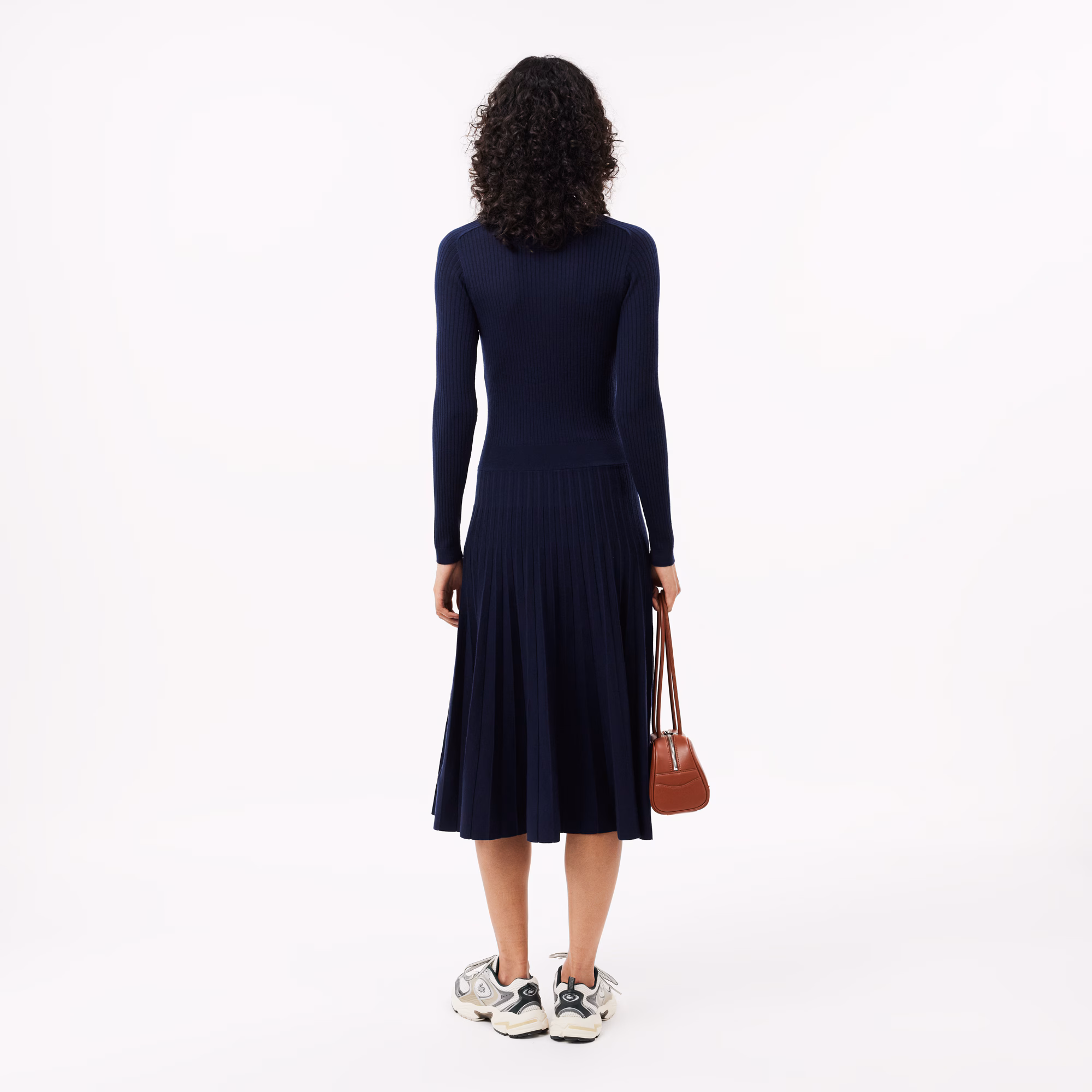 Women's Long Sleeve Ribbed Wool Dress