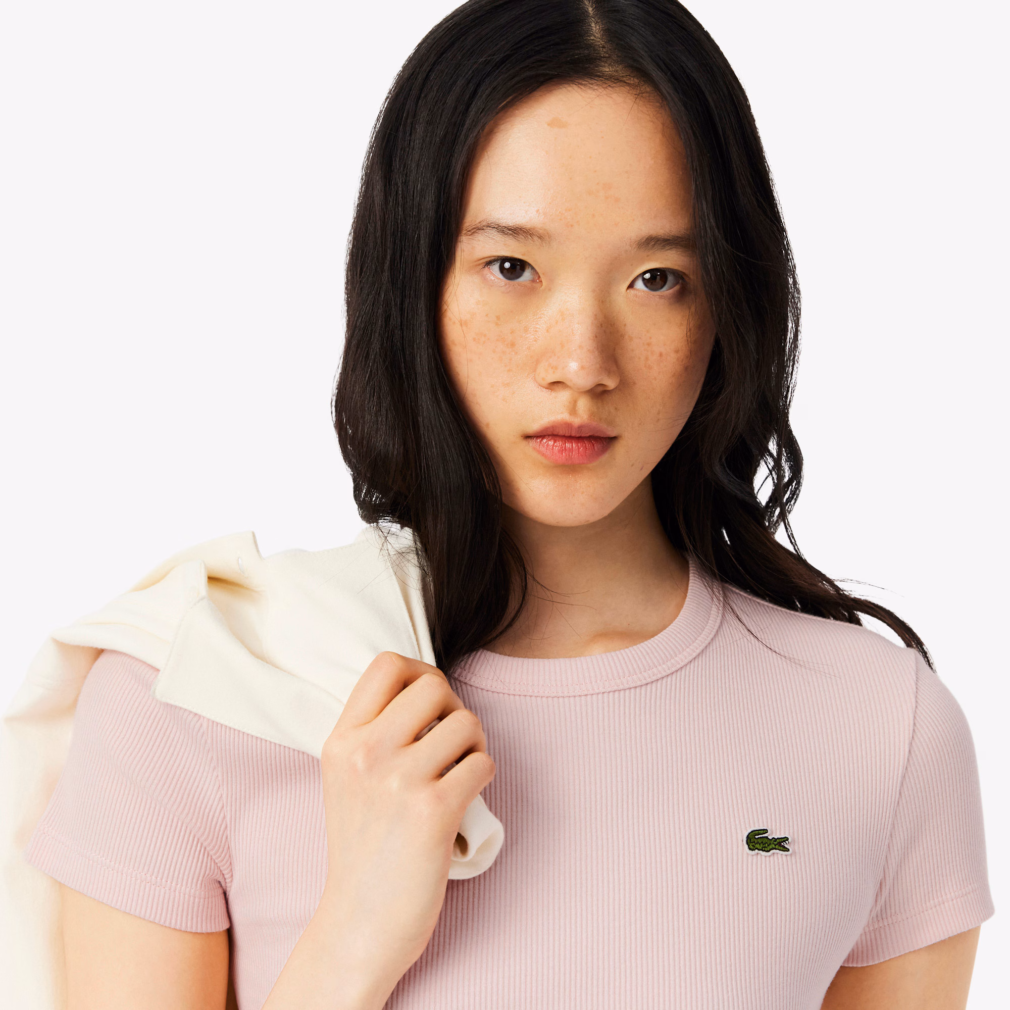 Women's Slim Fit Ribbed Cotton T-Shirt