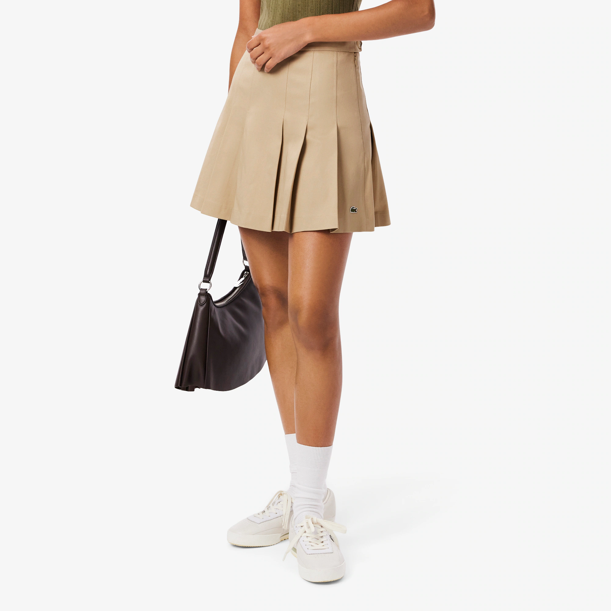 Women's Short Stretch Cotton Pleated Skirt