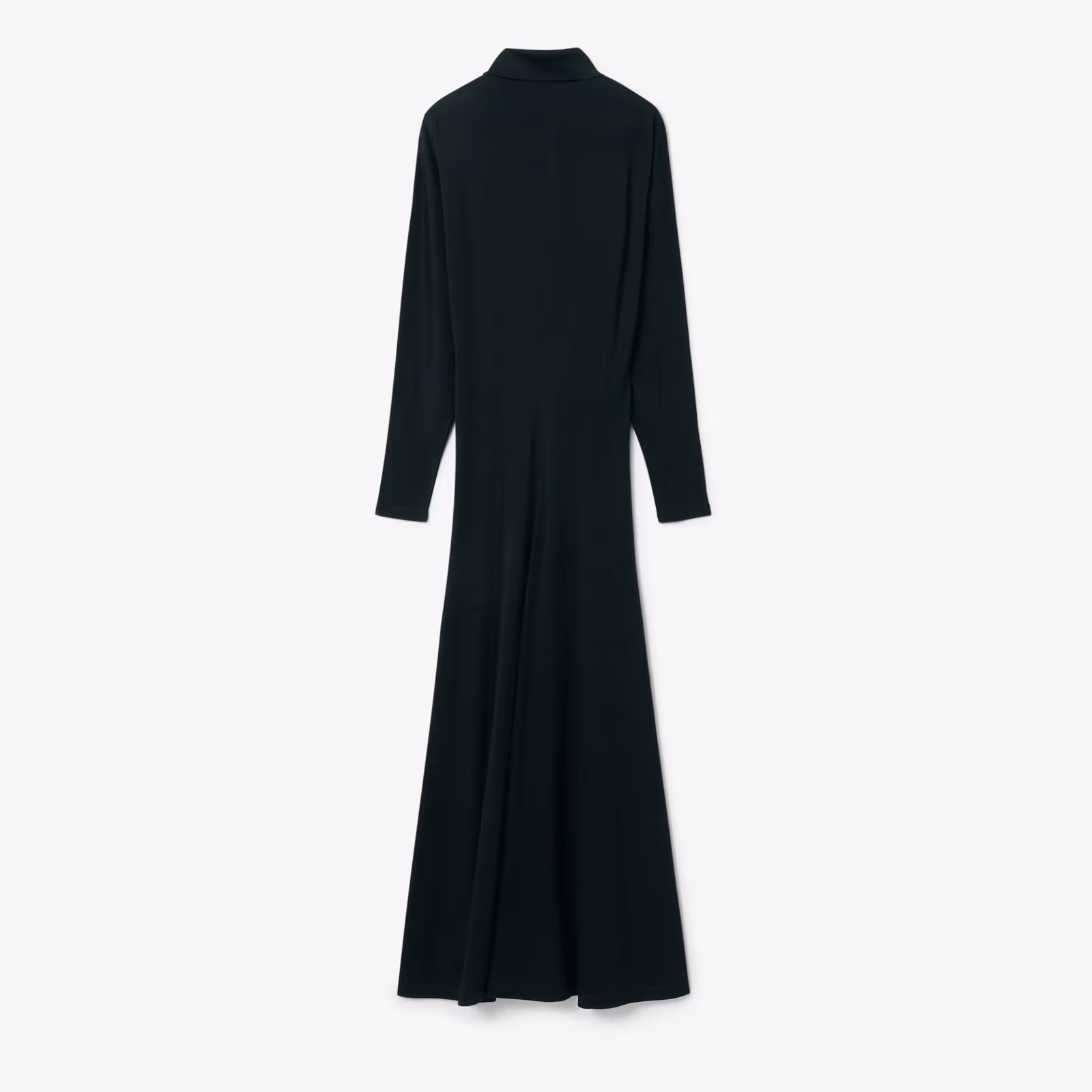 Runway Polo Collar Silk Maxi Dress