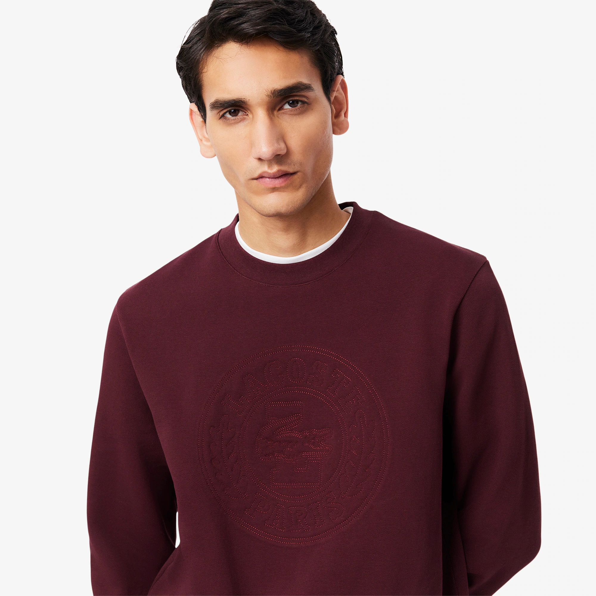 Men's Embossed Logo Piqué Sweatshirt