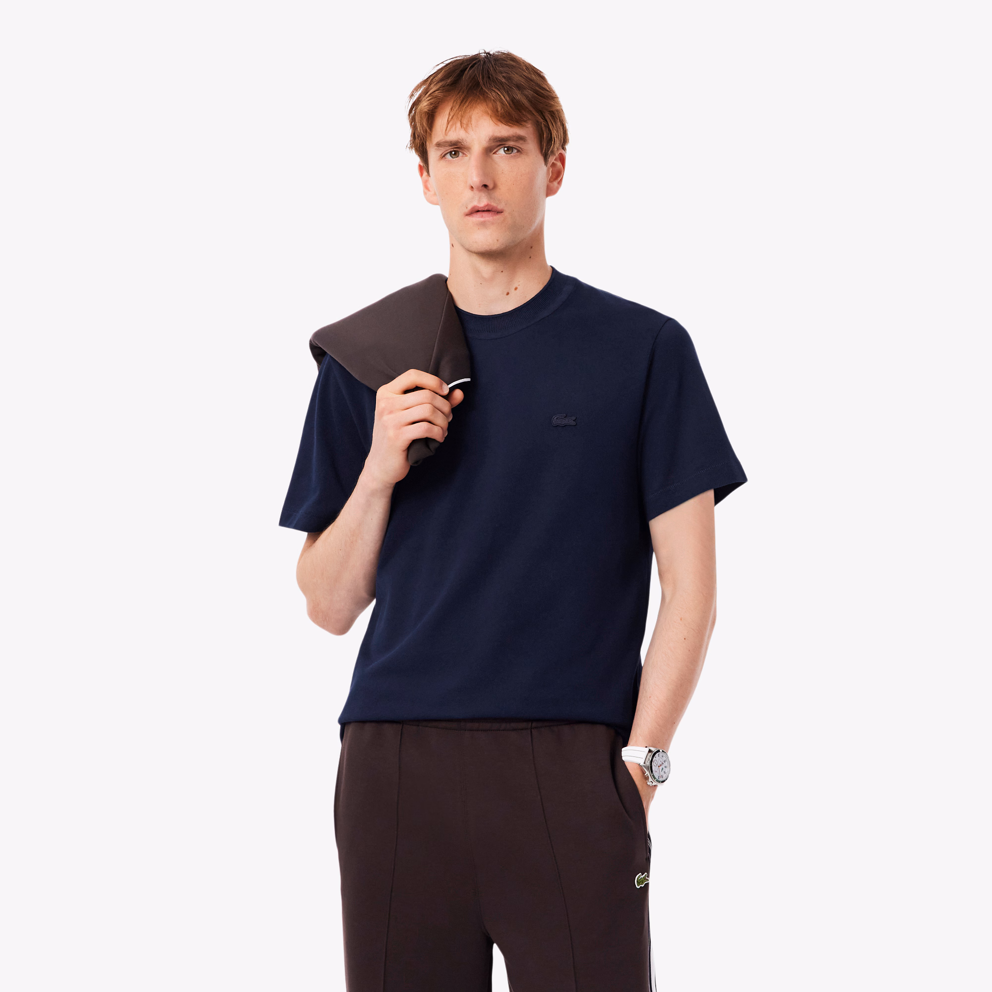 Men's Ribbed Neck Petit Piqué T-Shirt