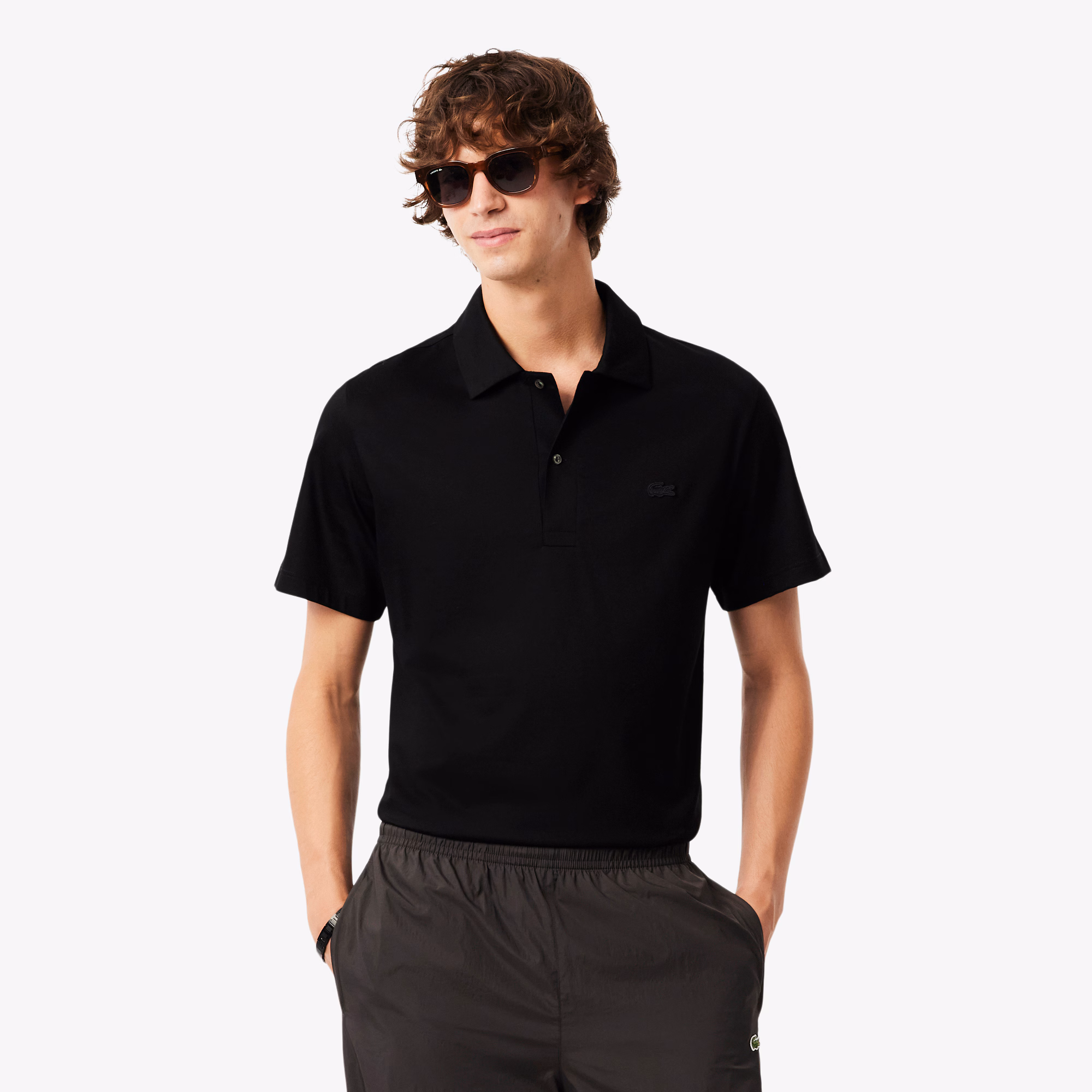 Men's Paris Classic Fit Open Neck Embroidered Polo