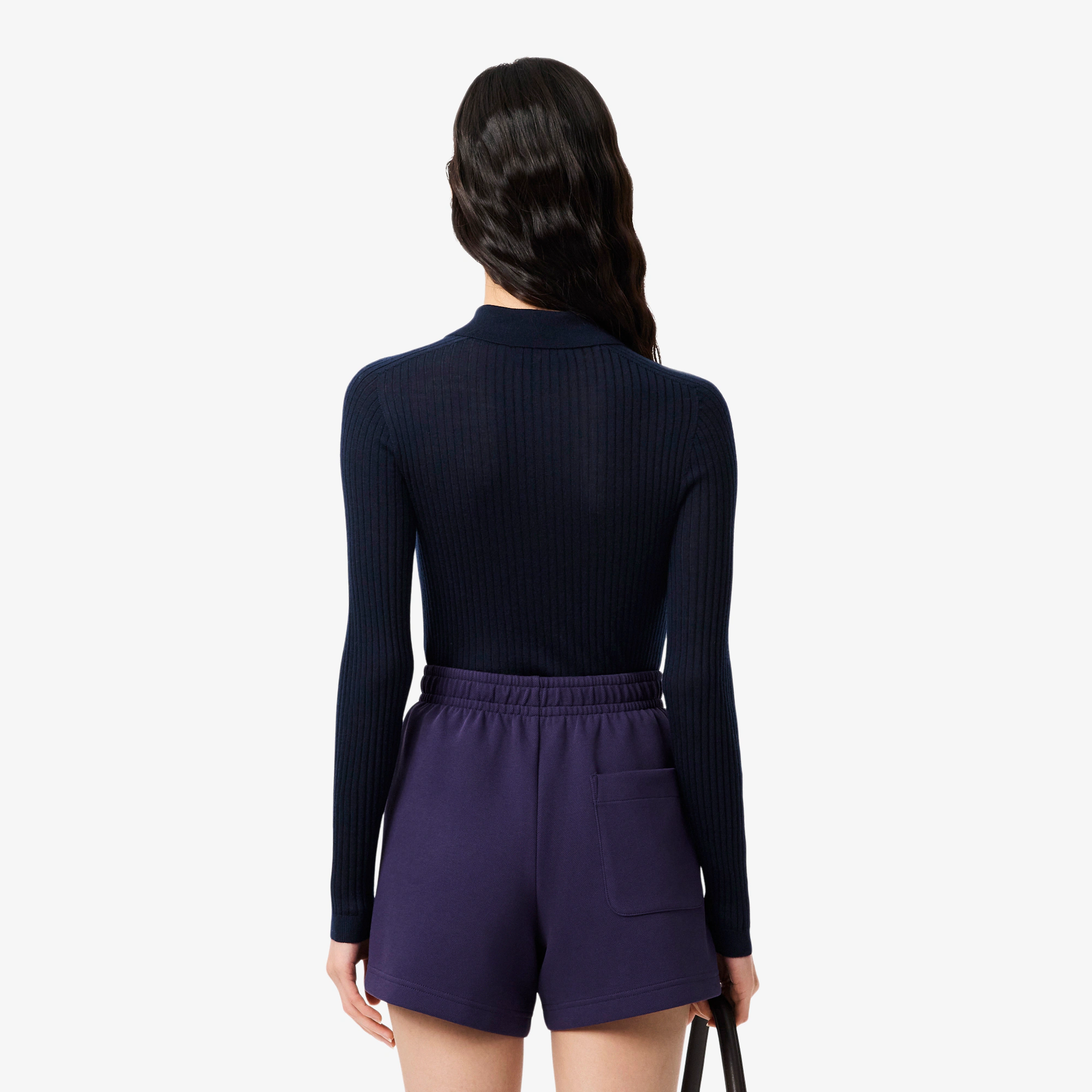 Women's Wool Jersey Polo Collar Sweater