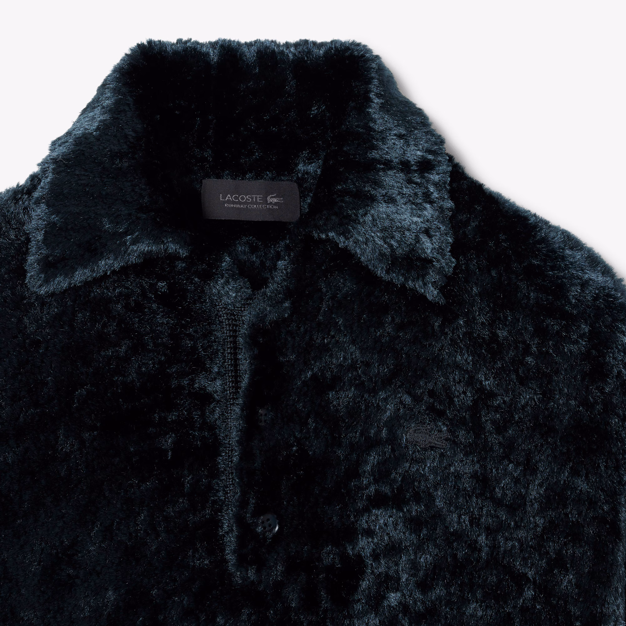 Runway Polo Collar Velour Sweater