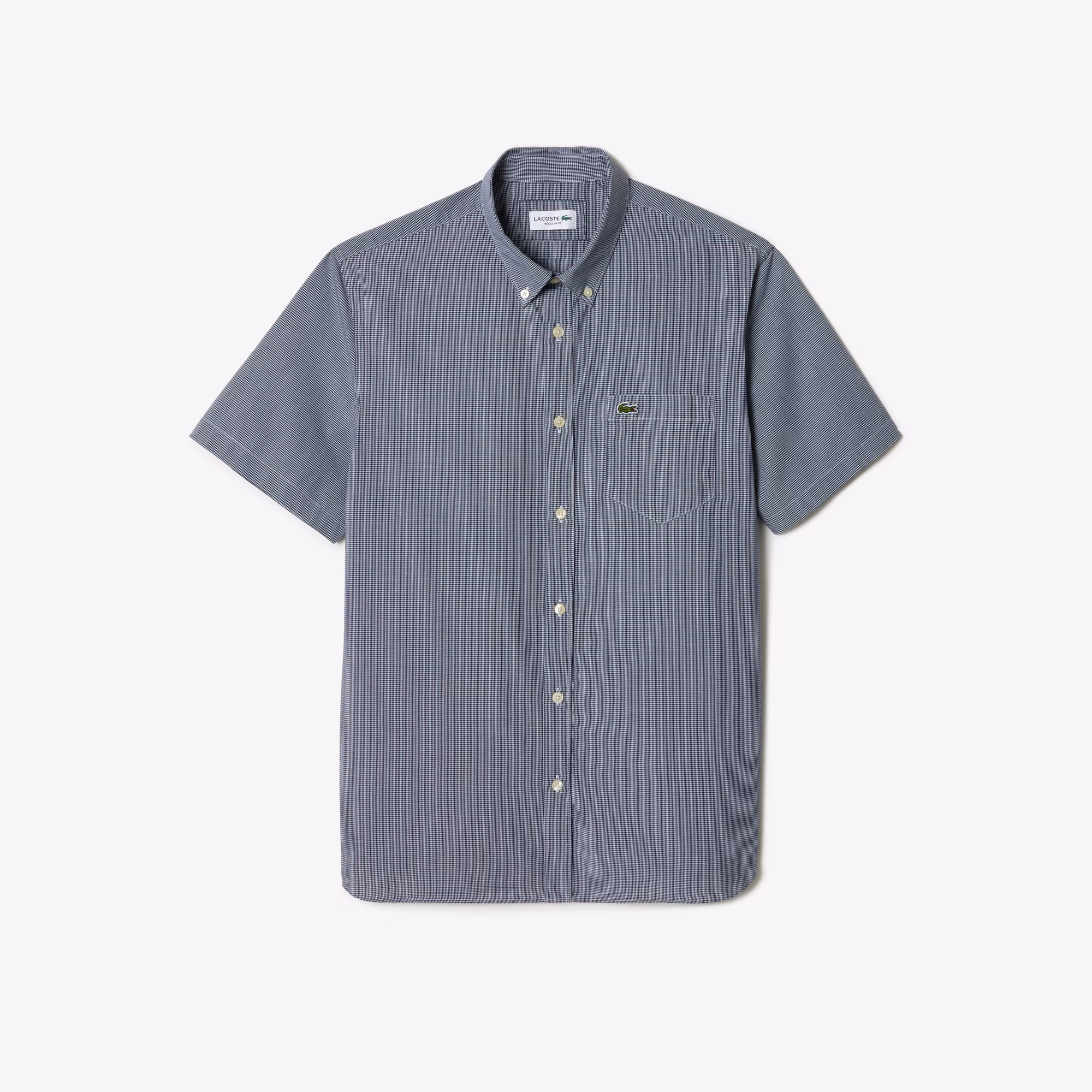 Men's Short Sleeve Regular Fit Gingham Shirt