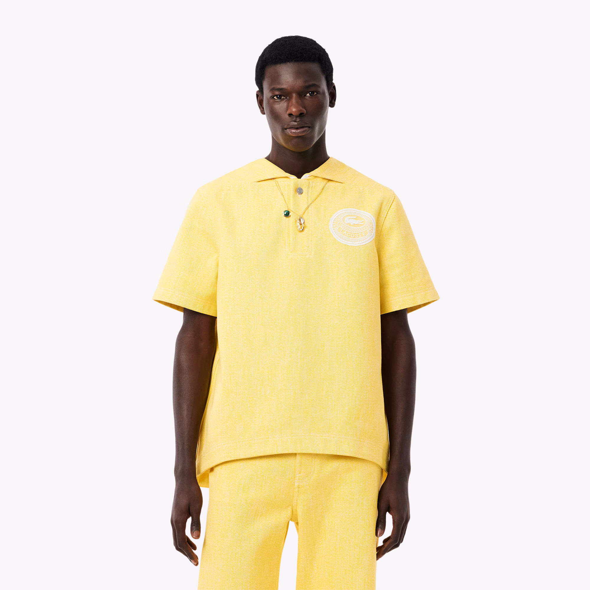 Men's Runway Oversized Denim Polo