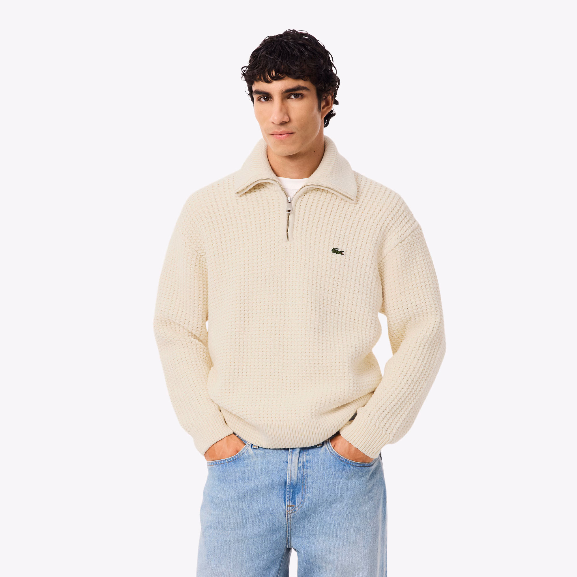 Men's Half-Zip Heavy Wool Sweater