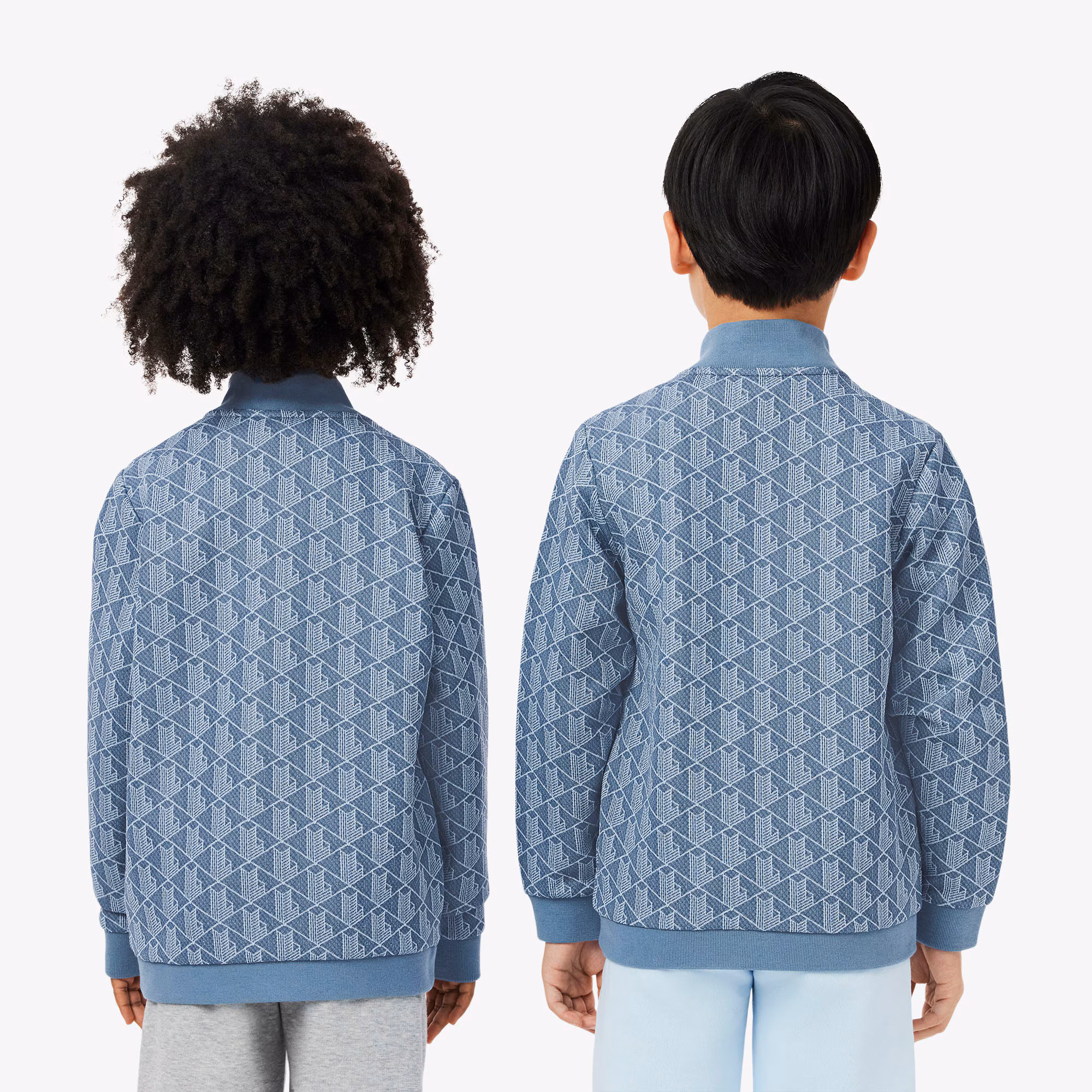 Kids' High-Neck Zip-Up Paris Monogram Sweatshirt