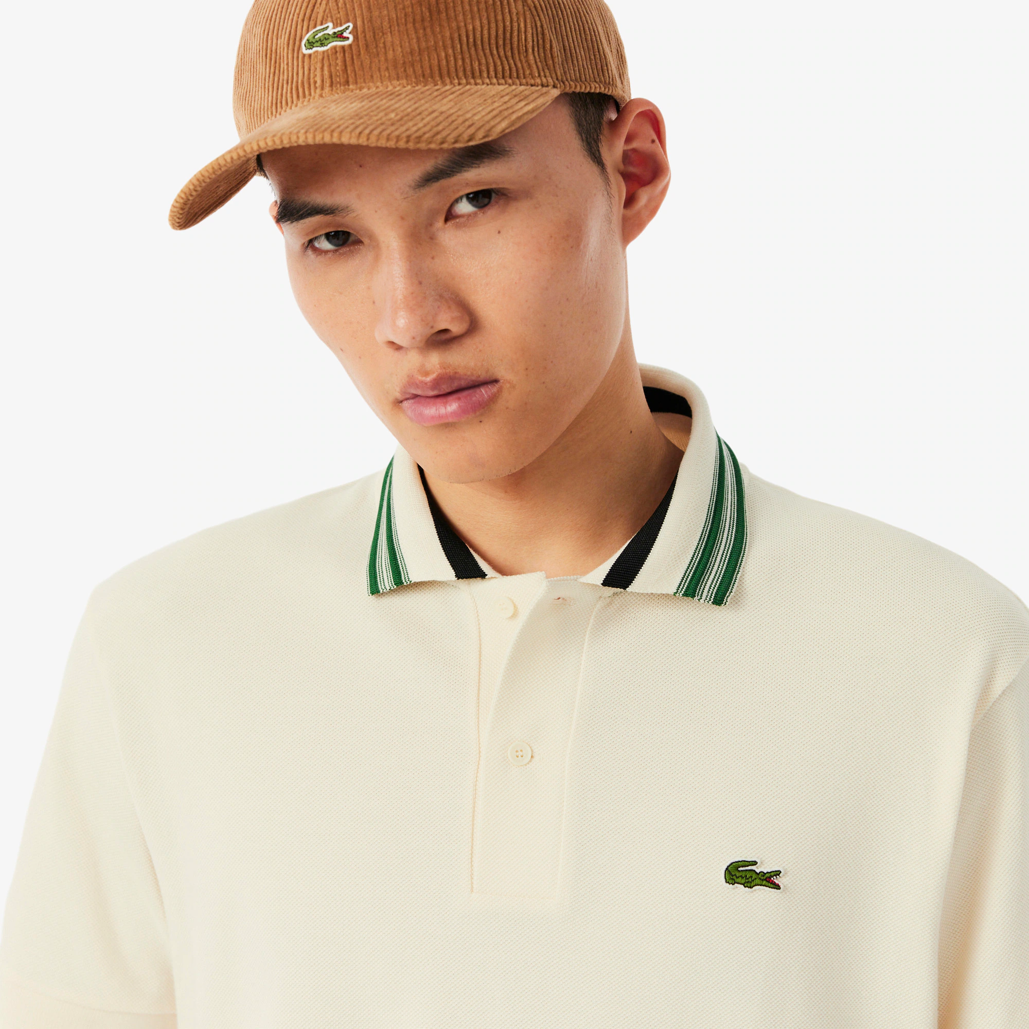 Men's Made In France Classic Fit Stripe Collar Polo