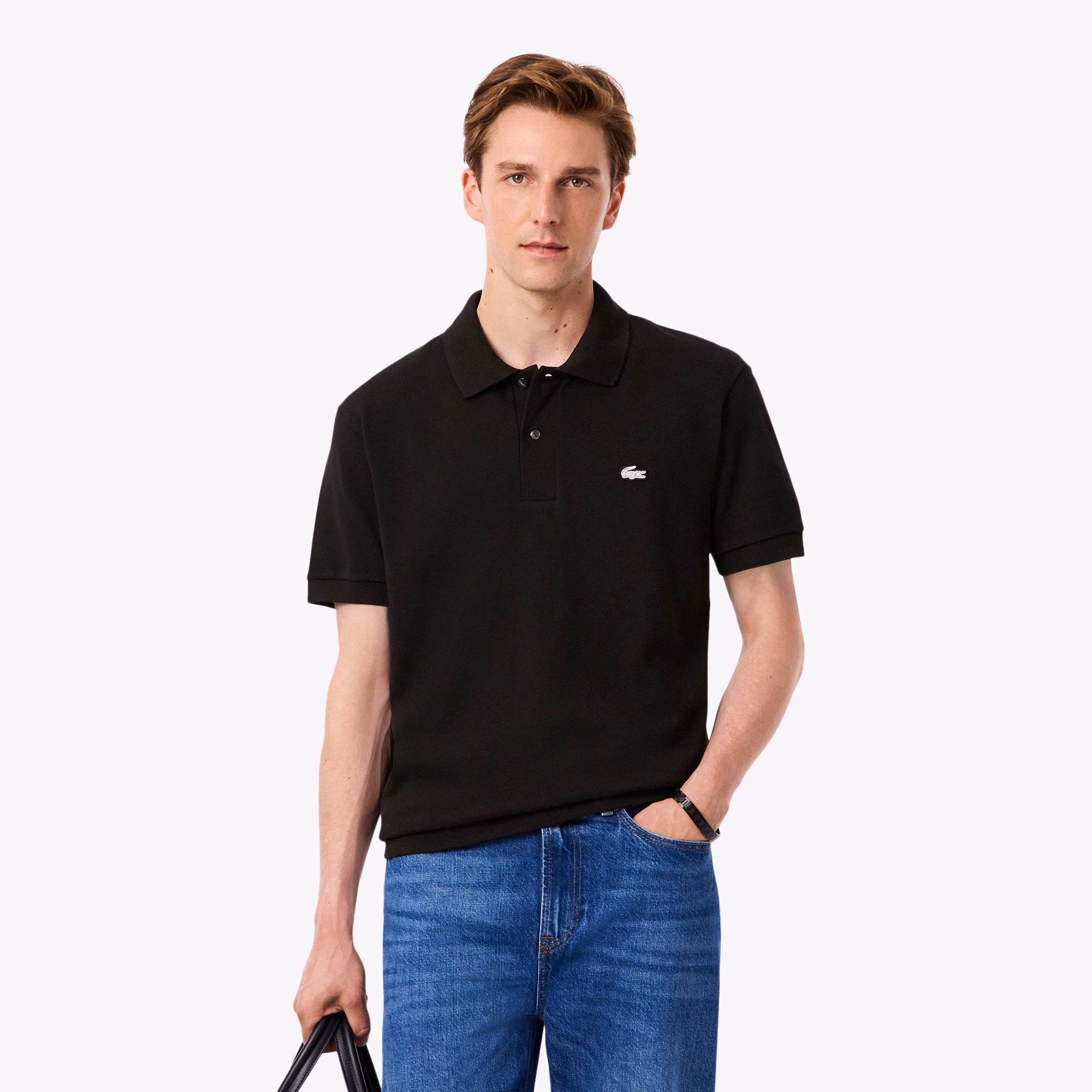 Men's Classic Fit Diamanté Crocodile Piqué Polo
