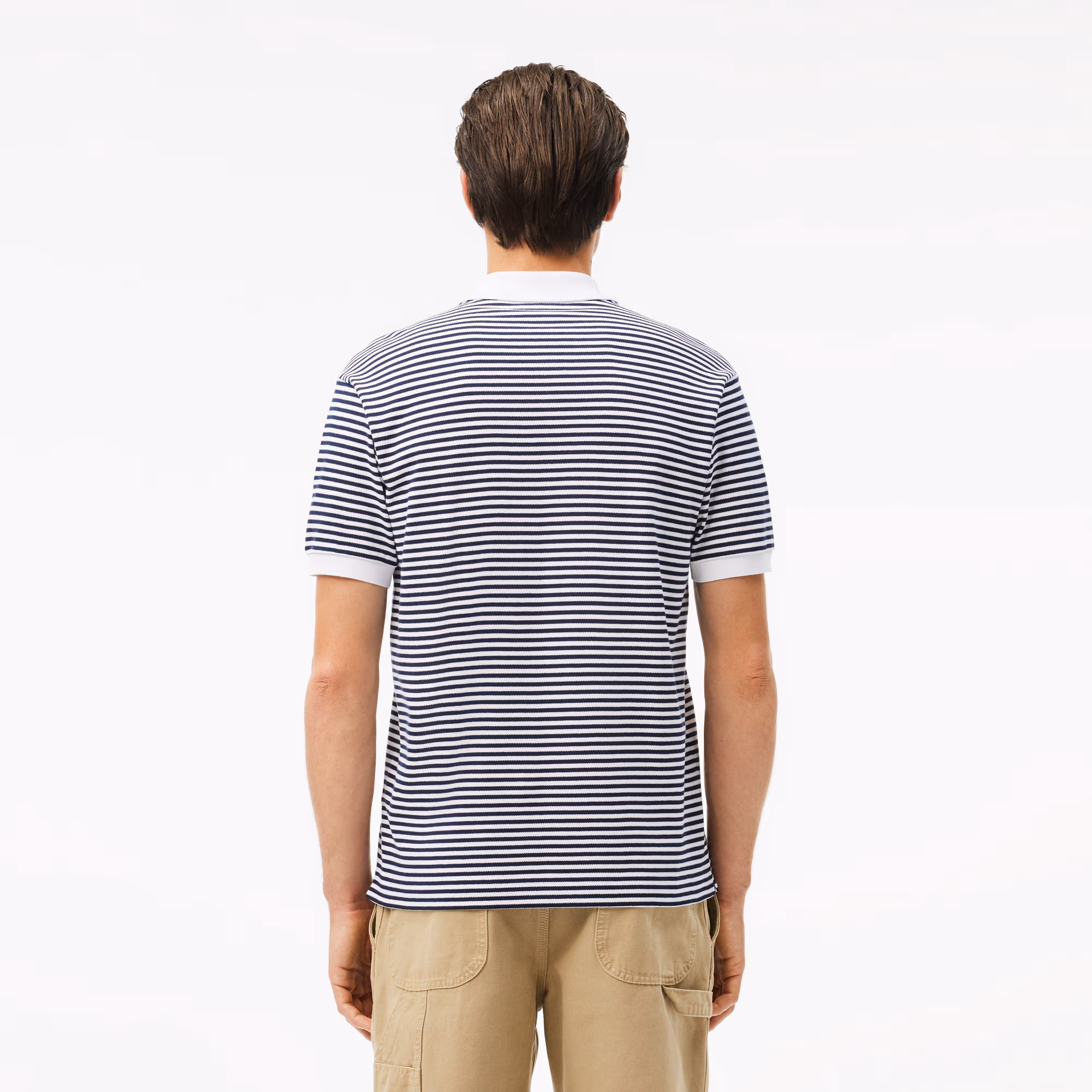 Men's Classic Fit L.12.12 Striped Petit Piqué Polo