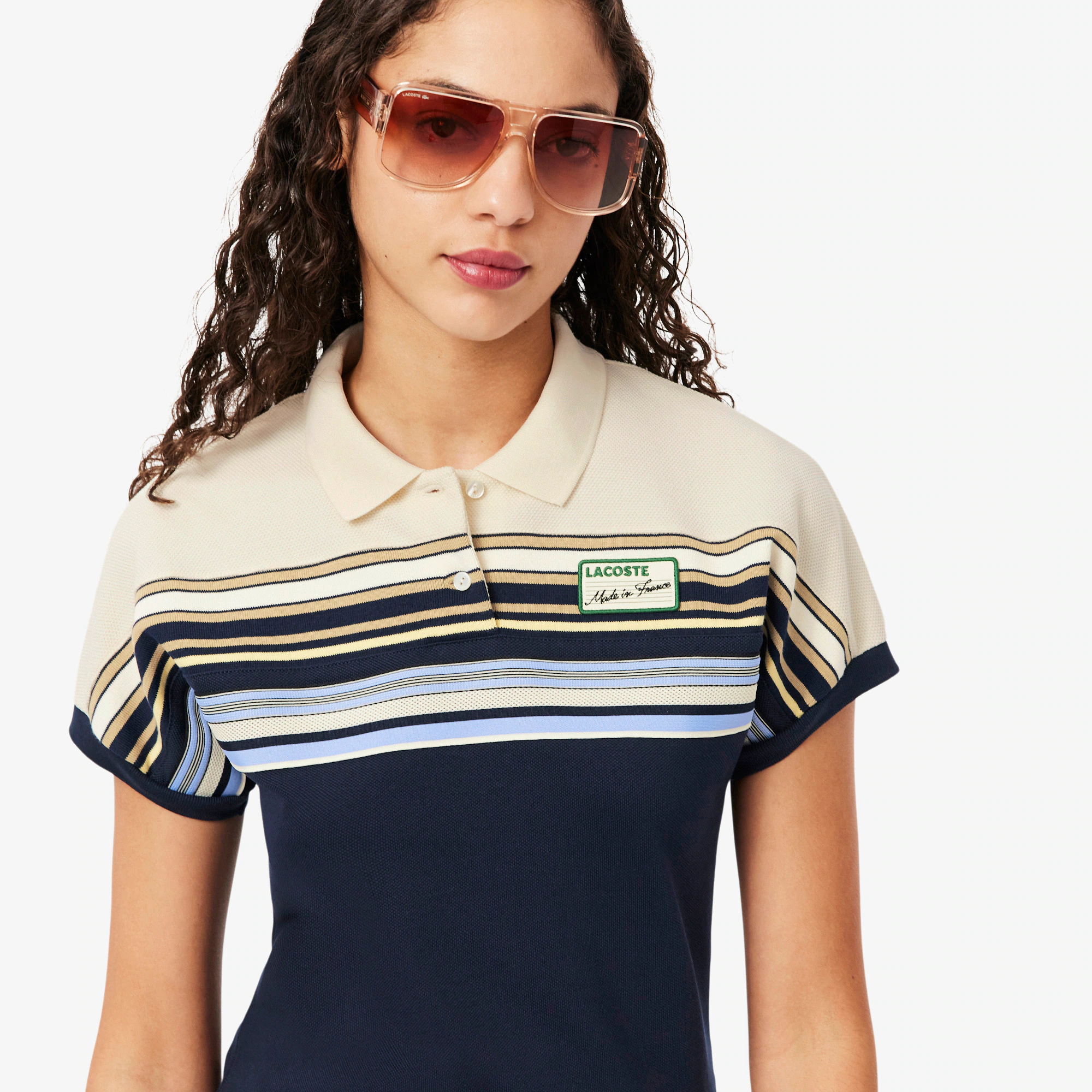 Women's Made In France Slim Fit Striped Polo