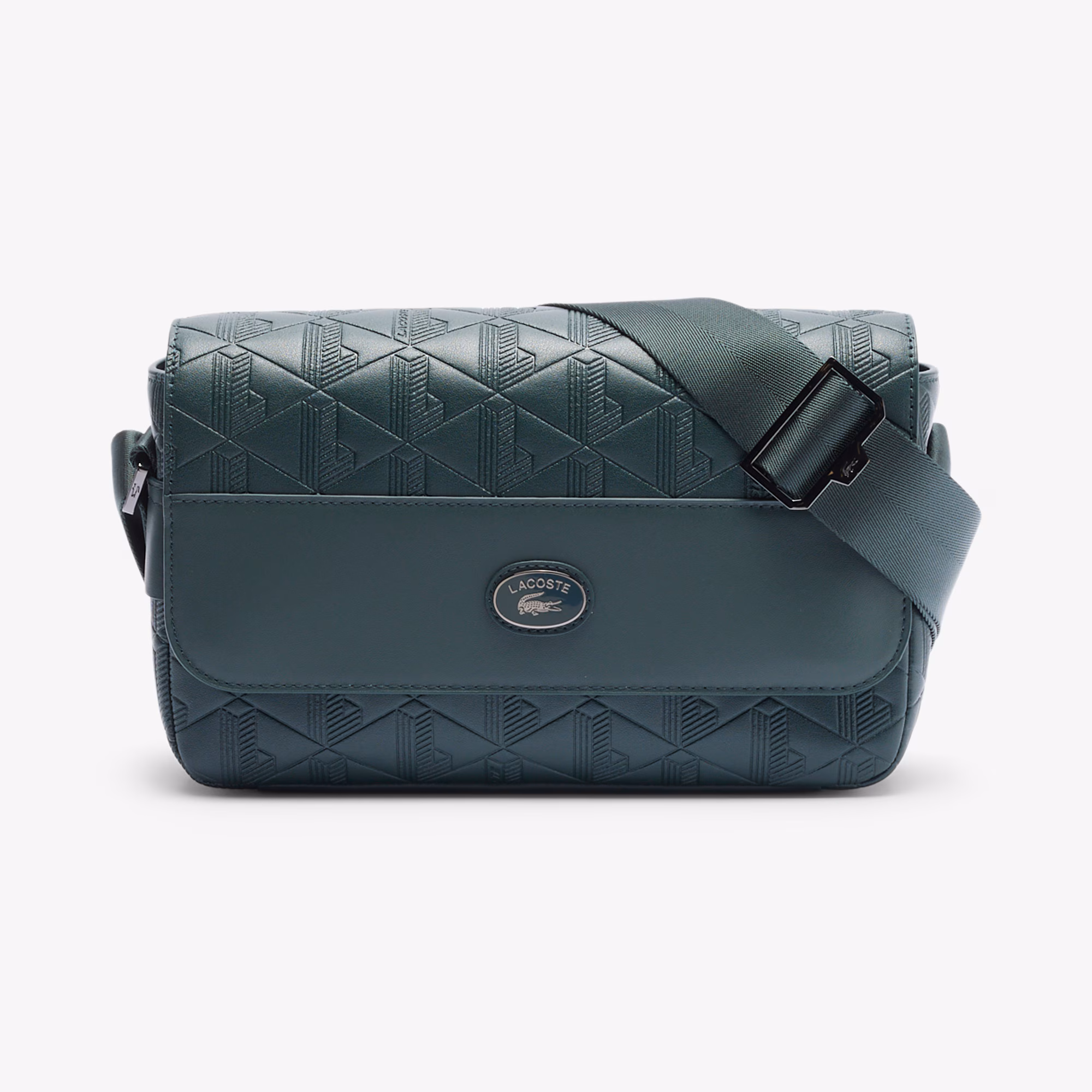 Monogram Leather Flap Close Satchel