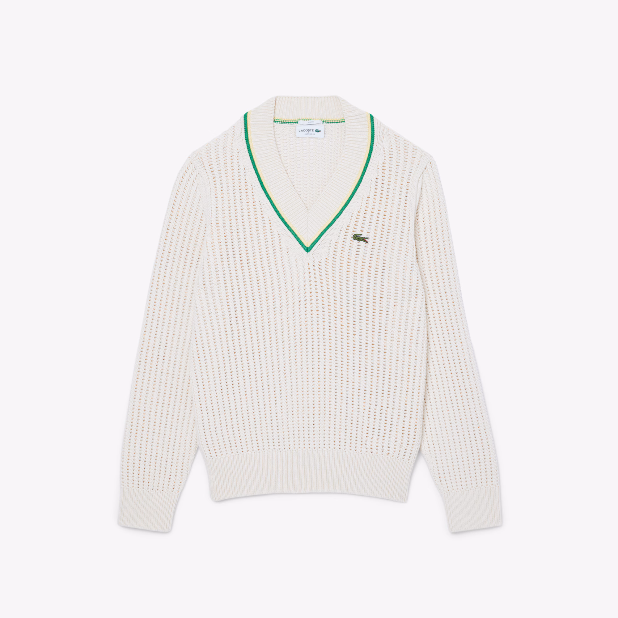Unisex V-Neck Striped Tennis Sweater