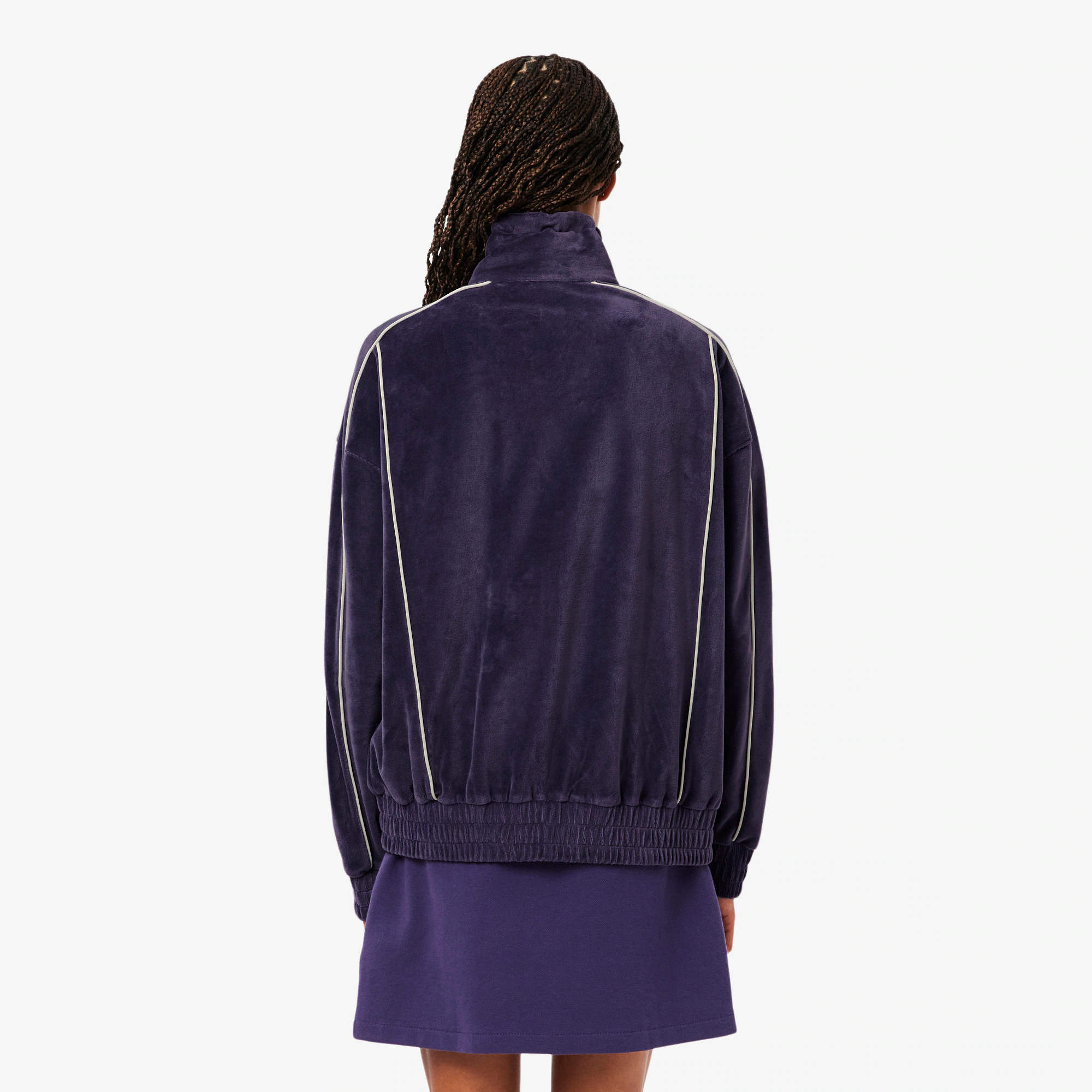 Women's Oversized Zip-Up Velour Sweatshirt