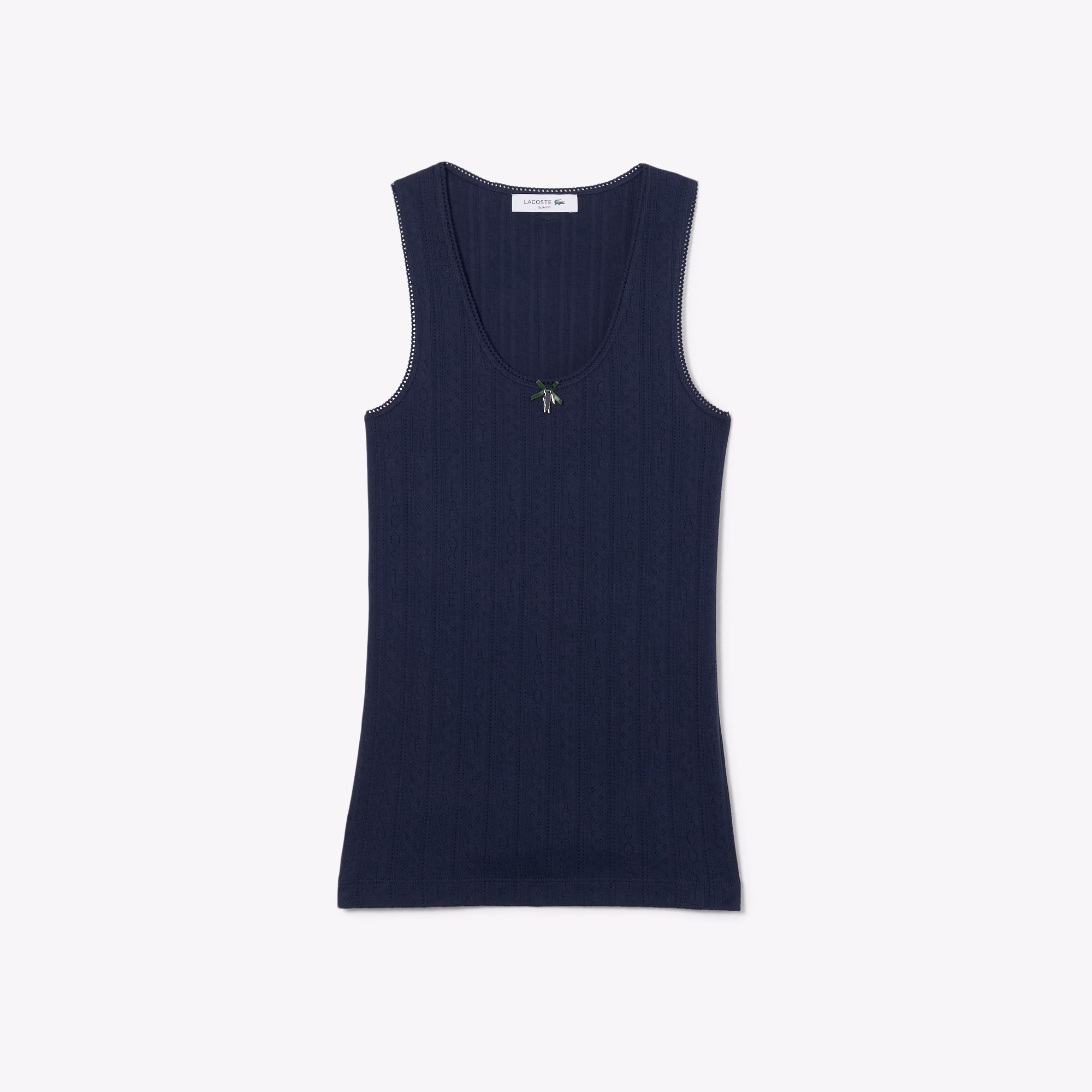 Women's Slim Fit Pointelle Knit Cotton Tank Top