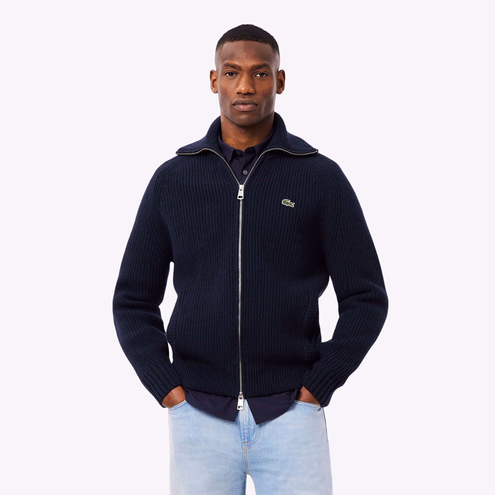 Men's Wool Zip-Up Sweater