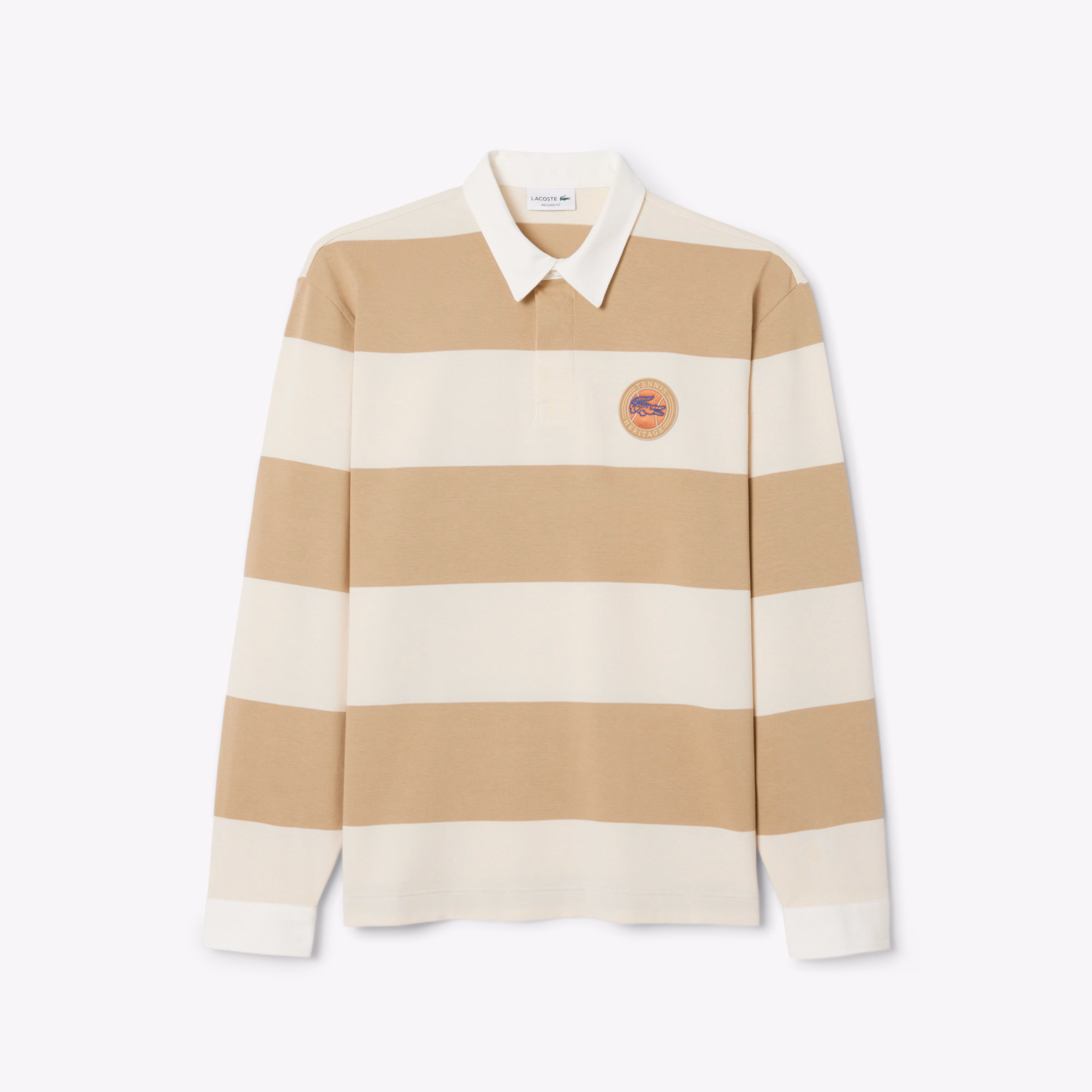 Men's Relaxed Fit Striped Rugby Polo