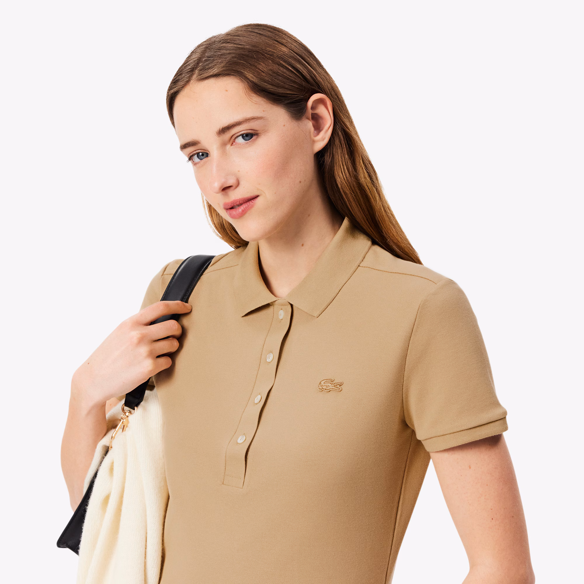 Women's L.12.D Slim Fit Stretch Mini Piqué Polo