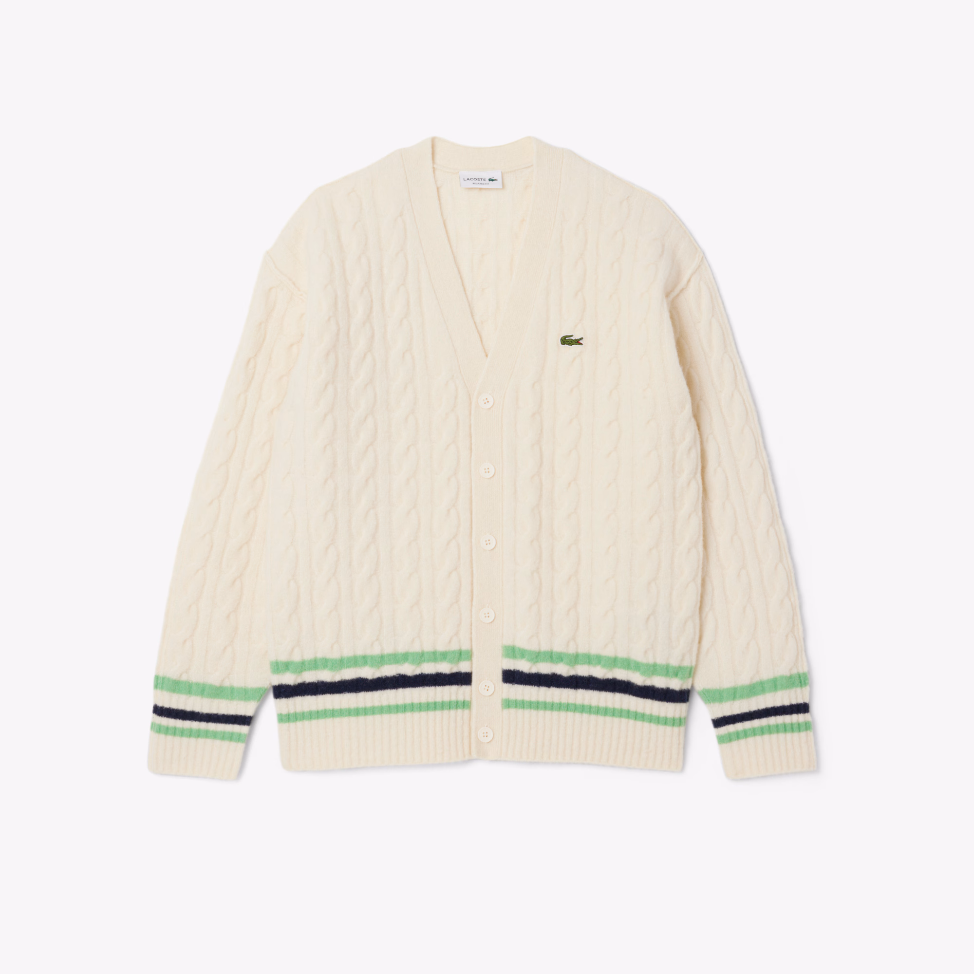 Men's Cable Knit Wool Cardigan