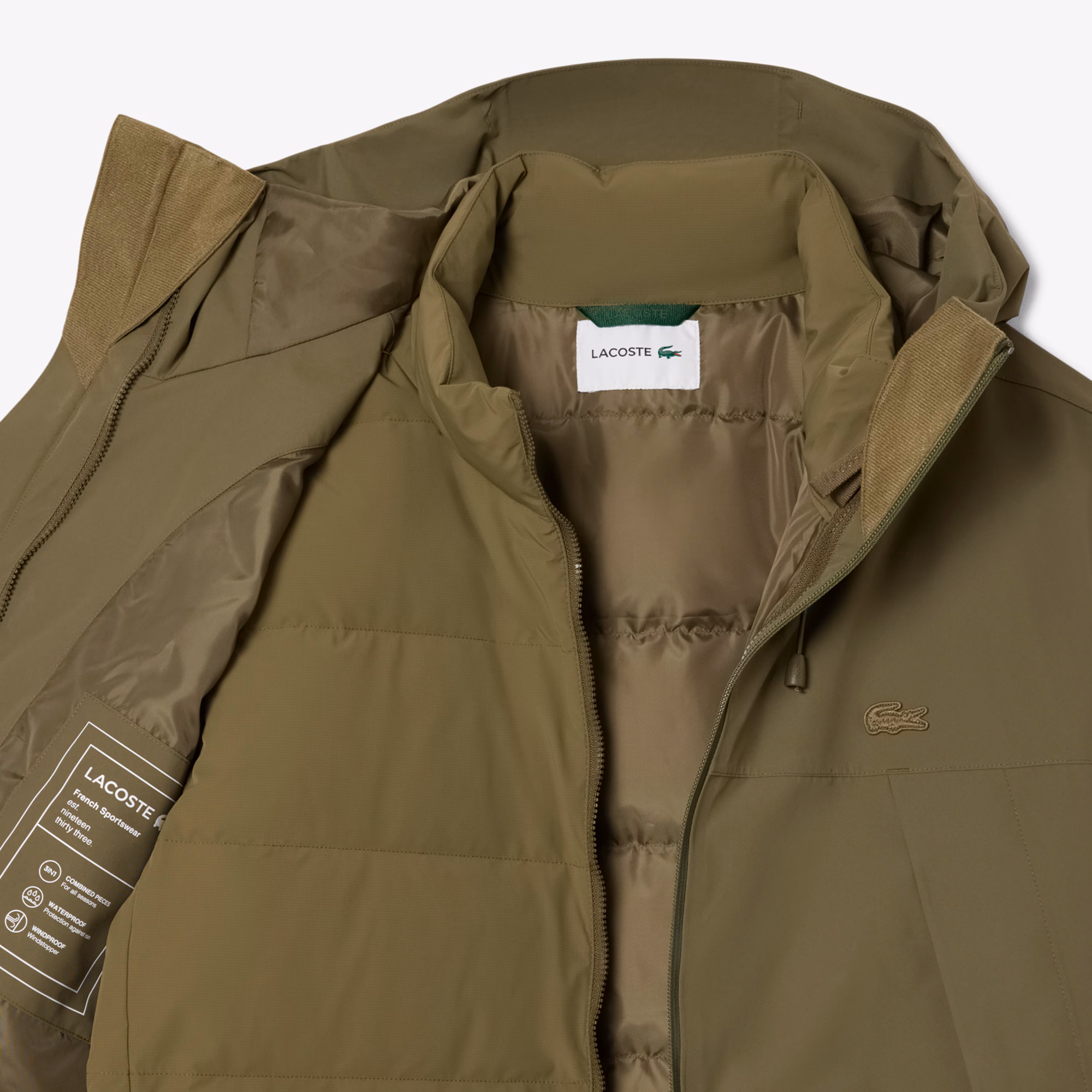 Men's 3-in-1 Water-Repellent Padded Parka