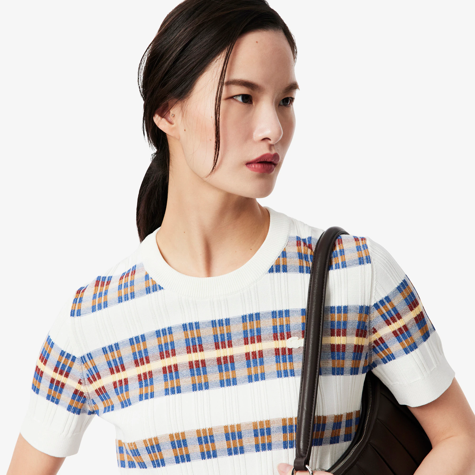 Women's Short Sleeve Rib Knit Sweater