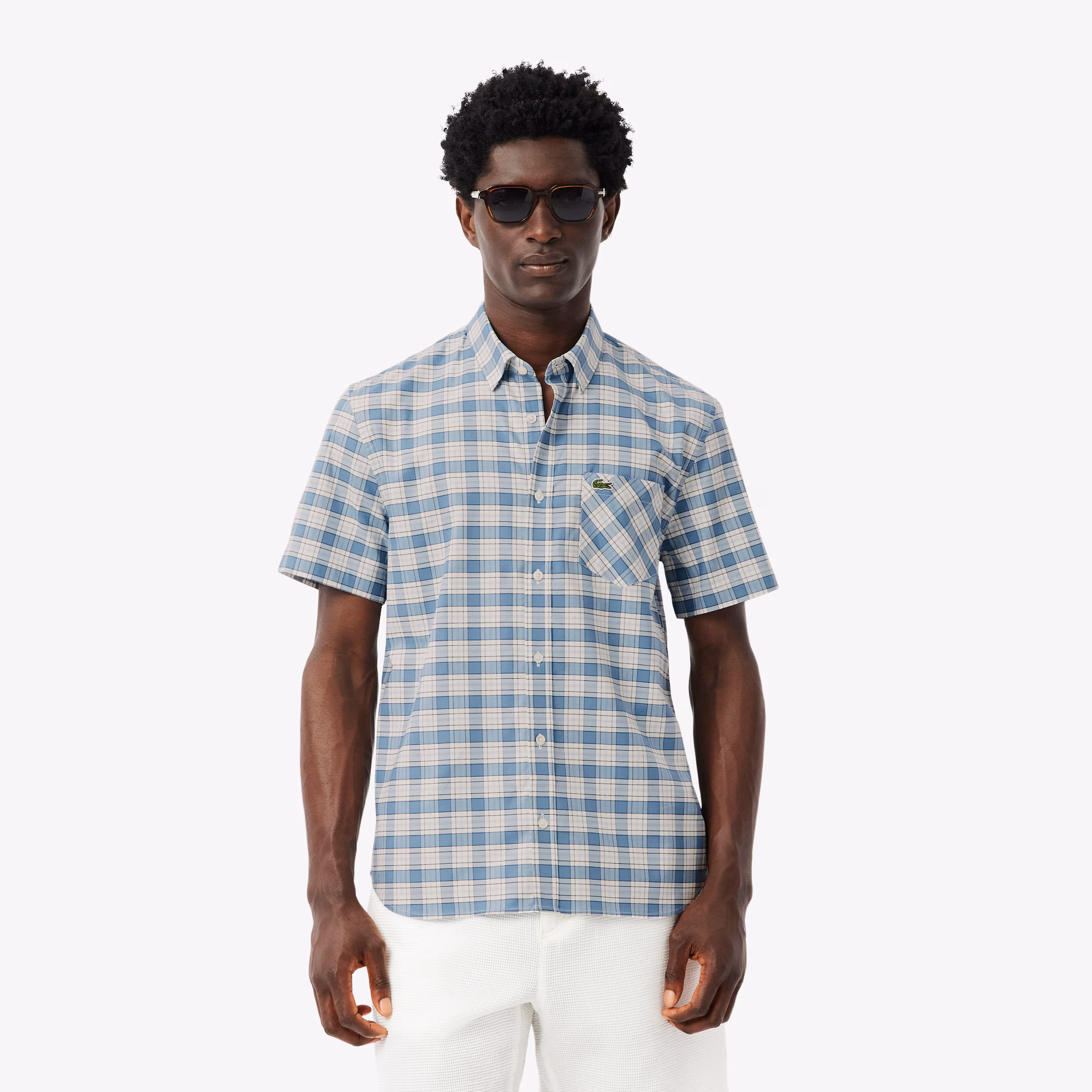 Men's Regular Fit Stretch Plaid Shirt