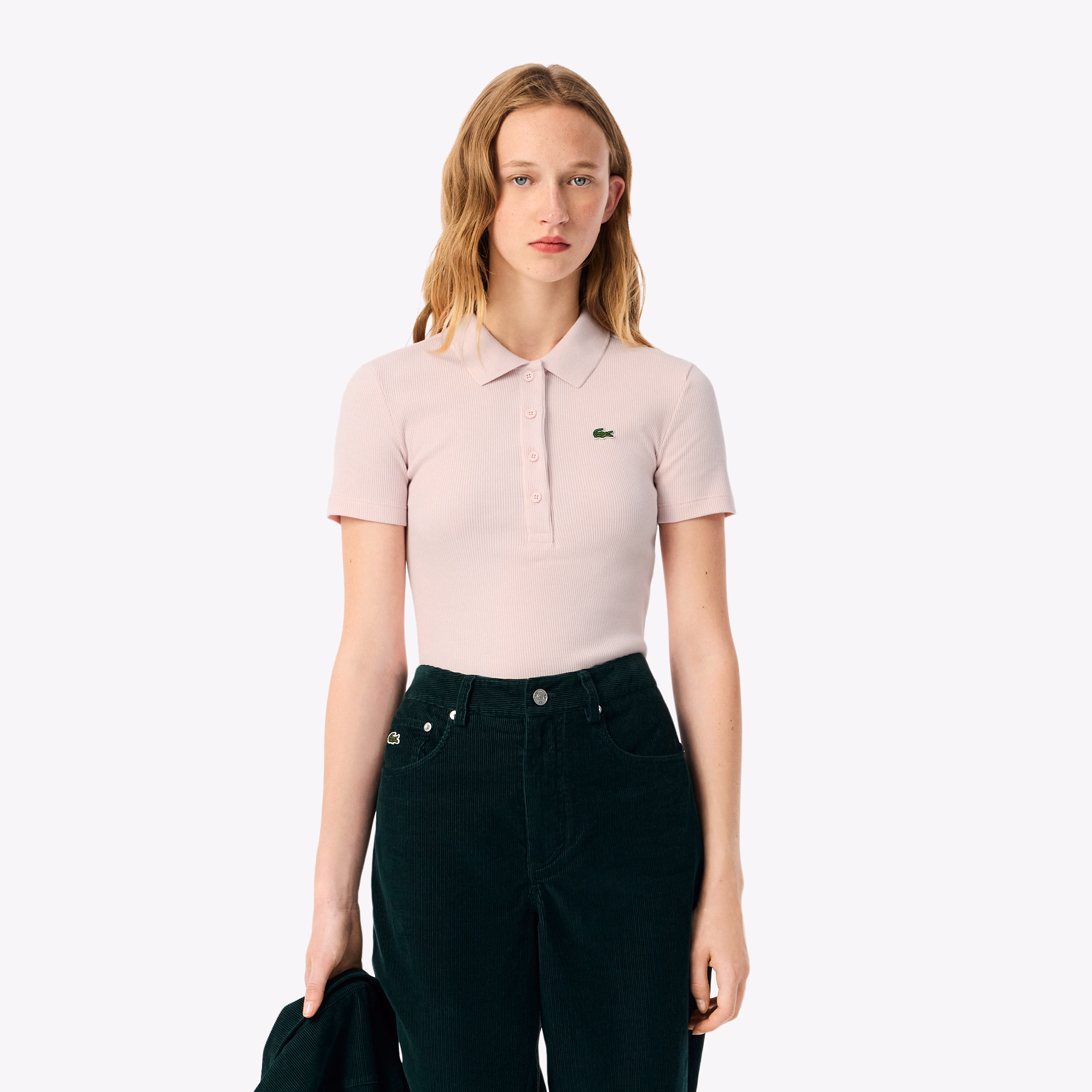 Women's Slim Fit L.12.D Ribbed Cotton Polo