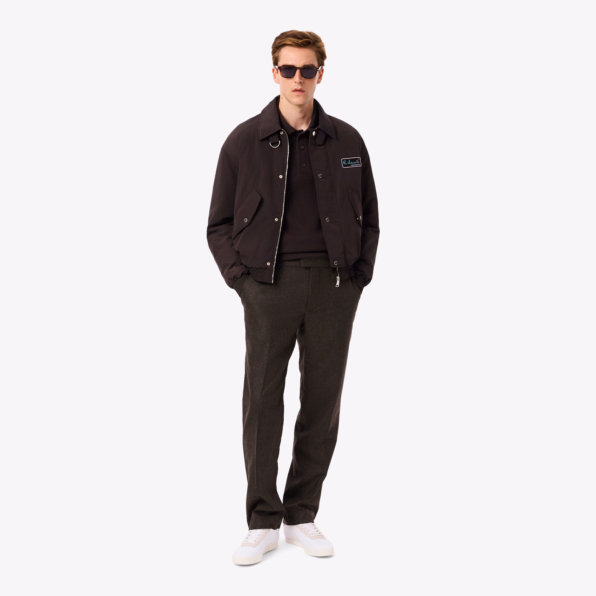 Men's Straight Fit Chevron Wool Pants