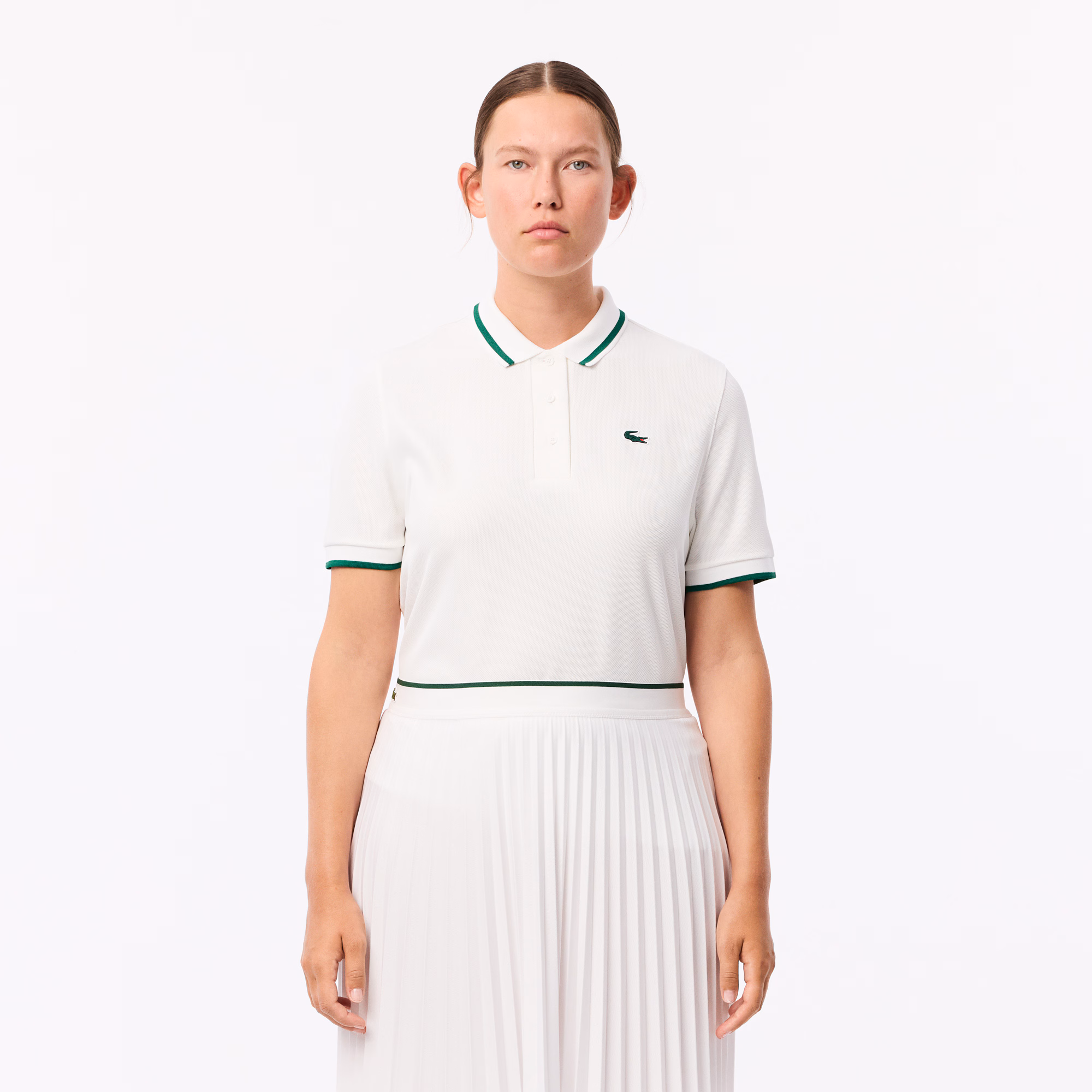 Women's UV Protect Stripe Collar Tennis Polo